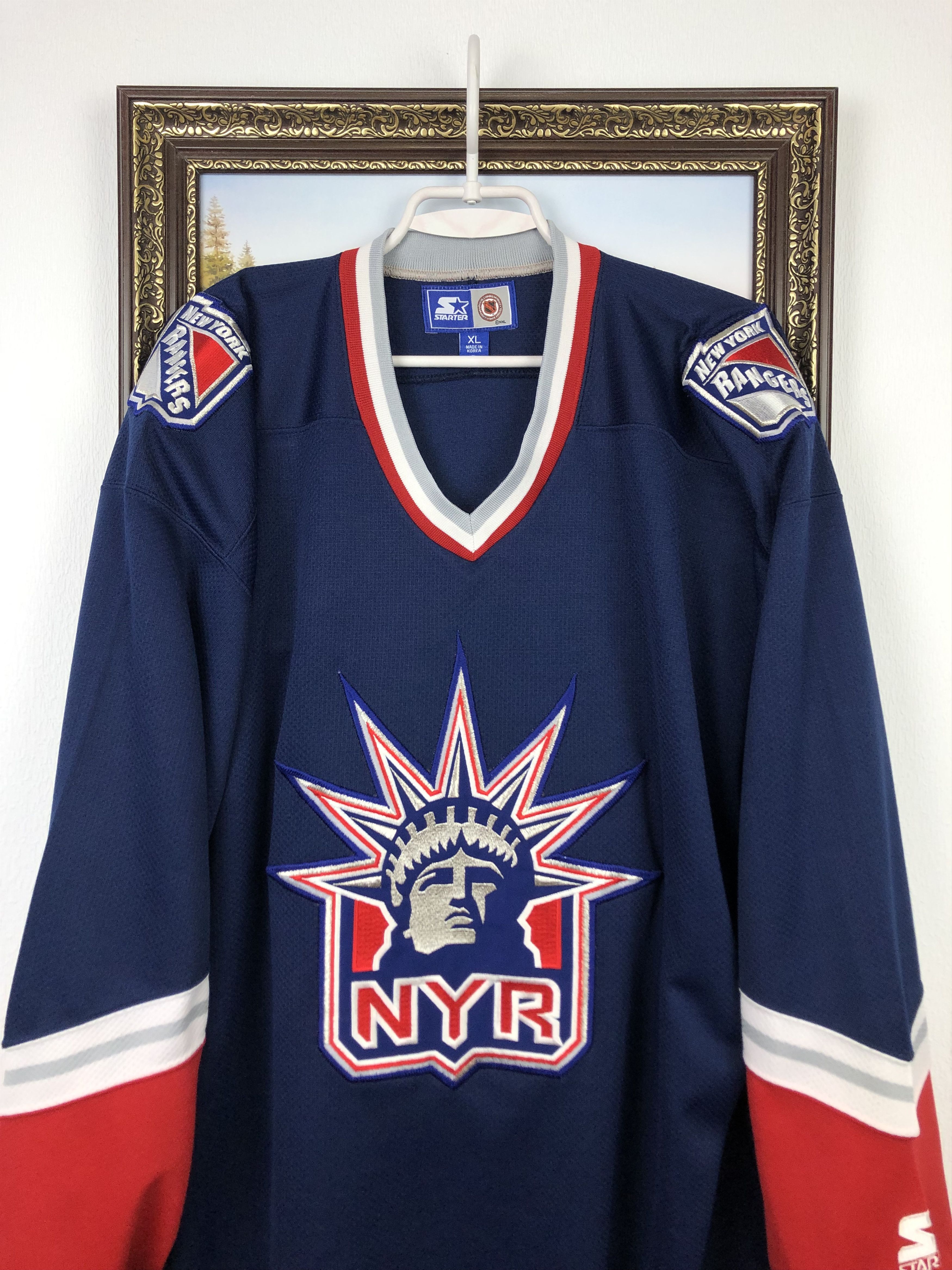 Vintage Starter New York Rangers Lady Liberty Jersey Shirt