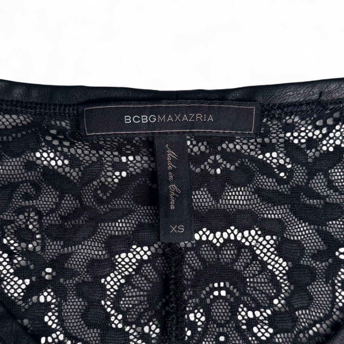 Bcbgmaxazria BCBG Max Azria Black Studded Leather Panel Lace Tank Top Size XS / US 0-2 / IT 36-38 - 11 Thumbnail