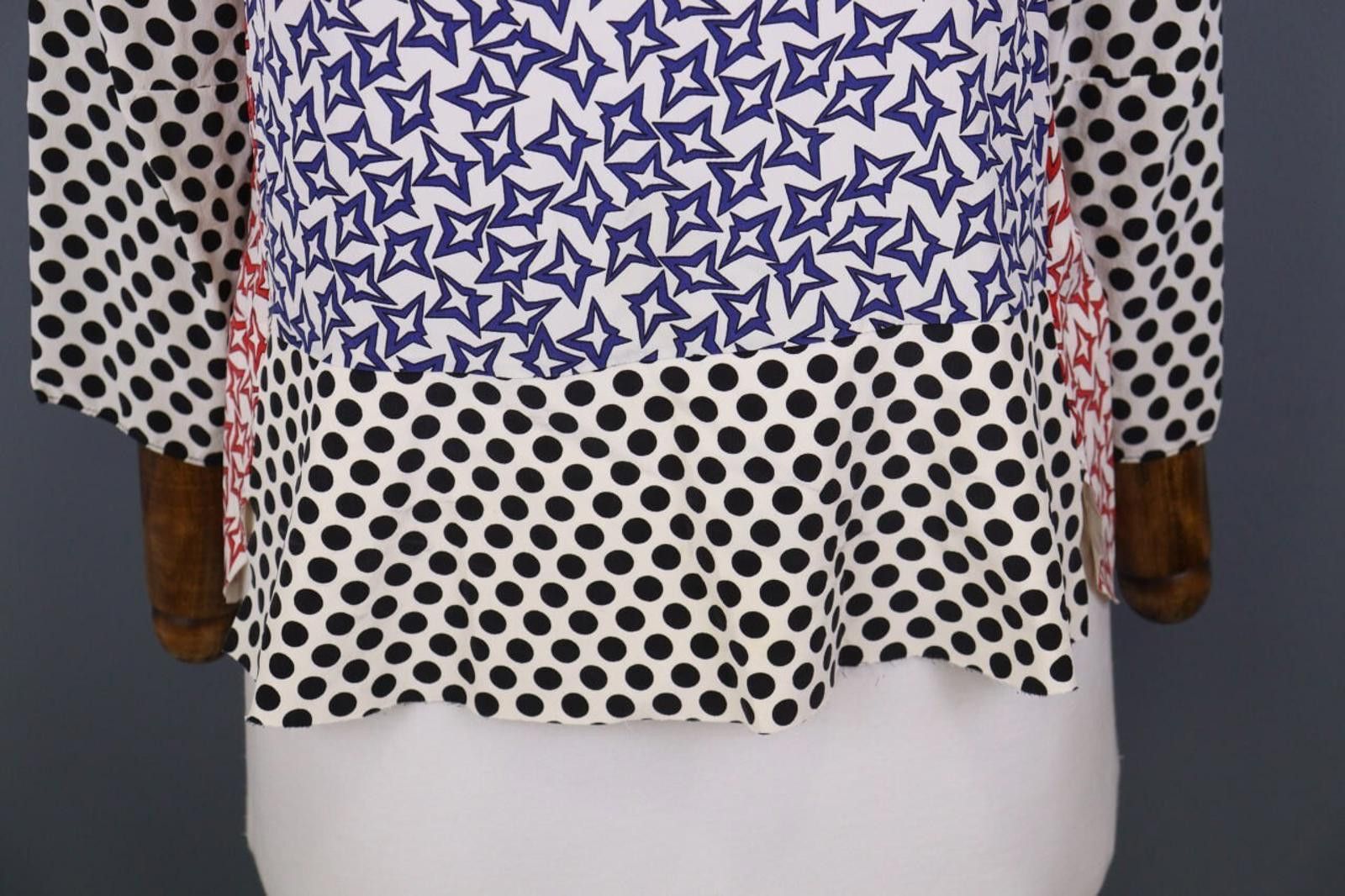 Designer Dorothee Schumacher Printed Dotted Top Shirt Blouse Size 2 Size M / US 6-8 / IT 42-44 - 4 Thumbnail