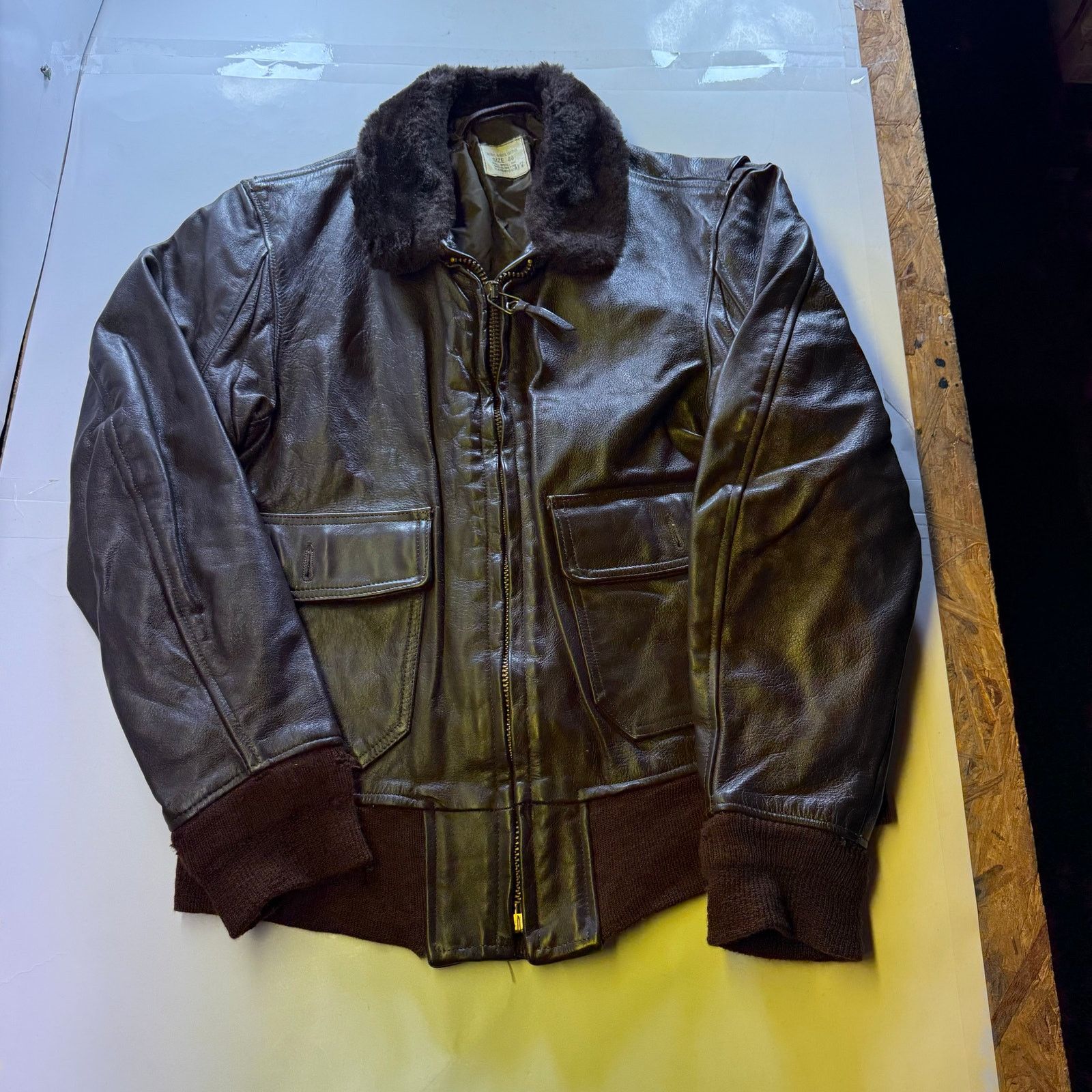 Other Jacket Flyer Leather Brill Bros Inc. Brown/Brown Size 40 Size US XXS / EU 40 - 1 Thumbnail