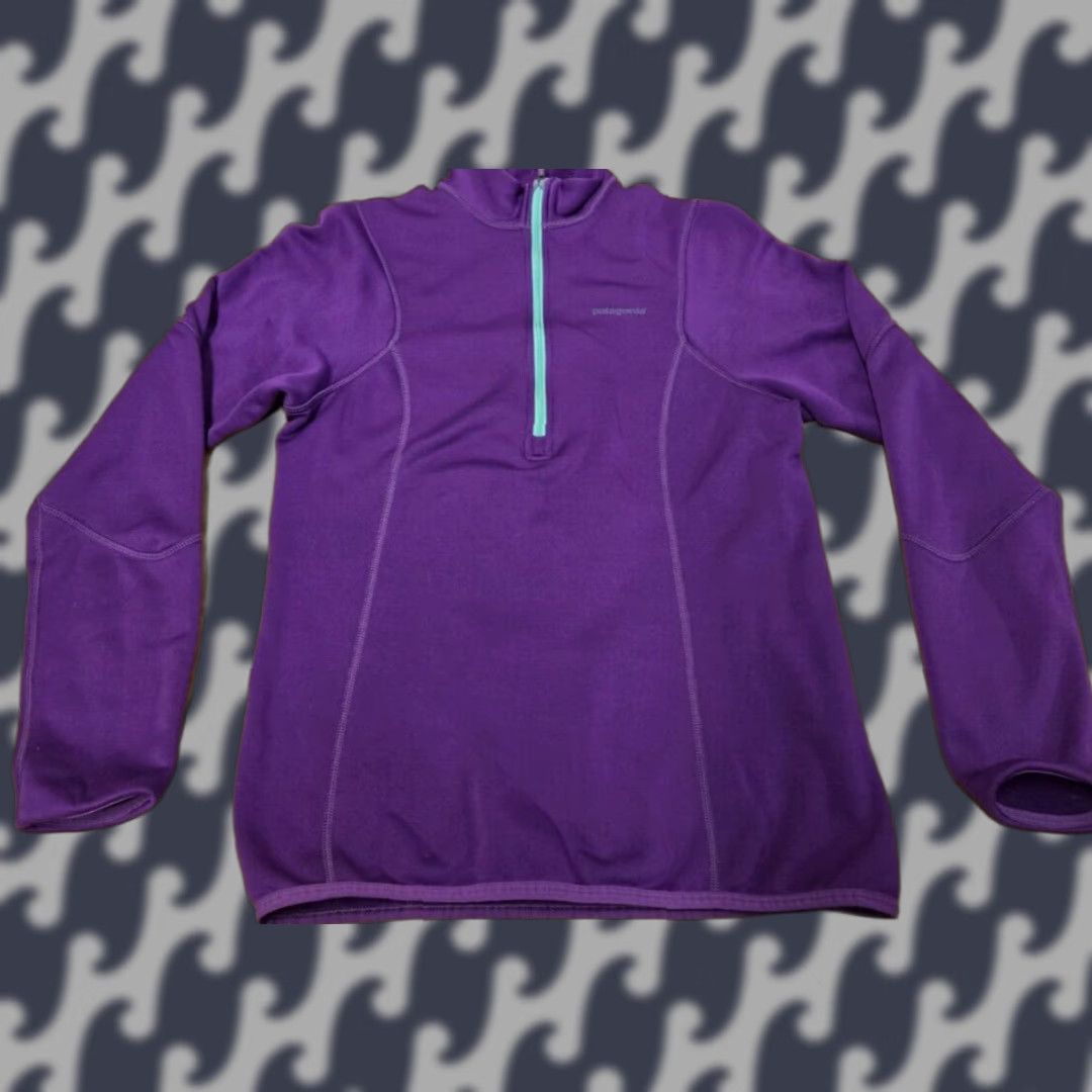 Patagonia VINTAGE Patagonia Womens Pullover Running Shirt 1/2 Zip Size Small Purple USA 1990s Womens Pullover Running Shirt Size S / US 4 / IT 40 - 1 Thumbnail