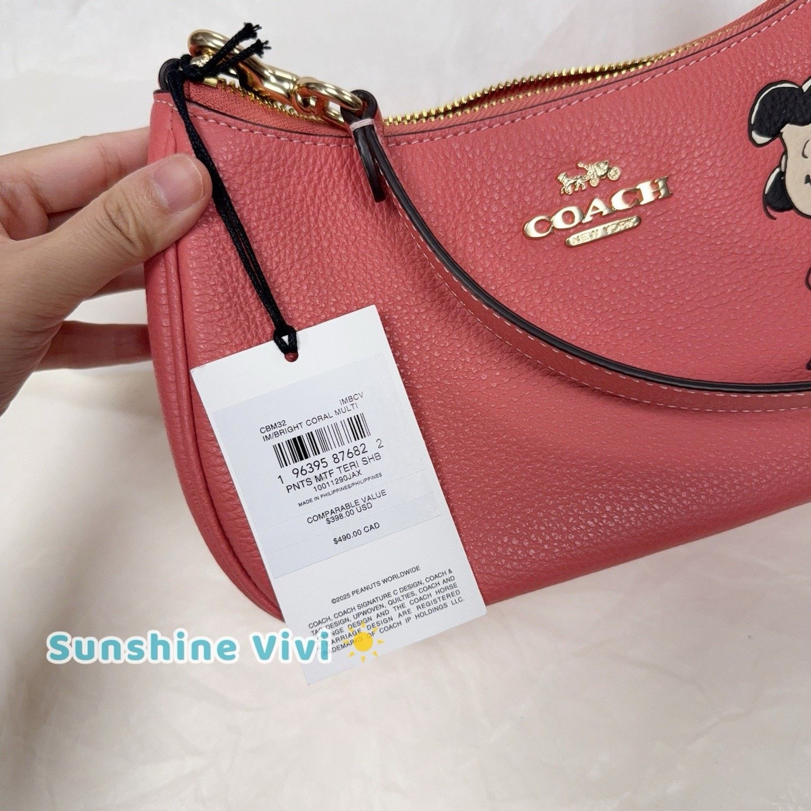Coach NWT Coach X Peanuts Teri Shoulder Bag Lucy CBM32 Leather Size ONE SIZE - 3 Thumbnail
