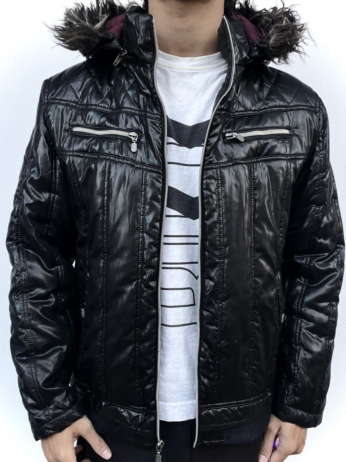 Spinash 2000s Spinash Avant-Garde Fur Puffer Jacket Size US L / EU 52-54 / 3 - 3 Thumbnail