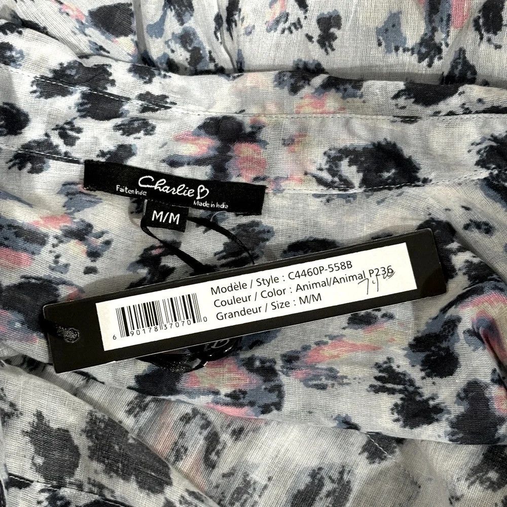Other Charlie B Abstract Sheer Blouse NWT Size M / US 6-8 / IT 42-44 - 5 Thumbnail