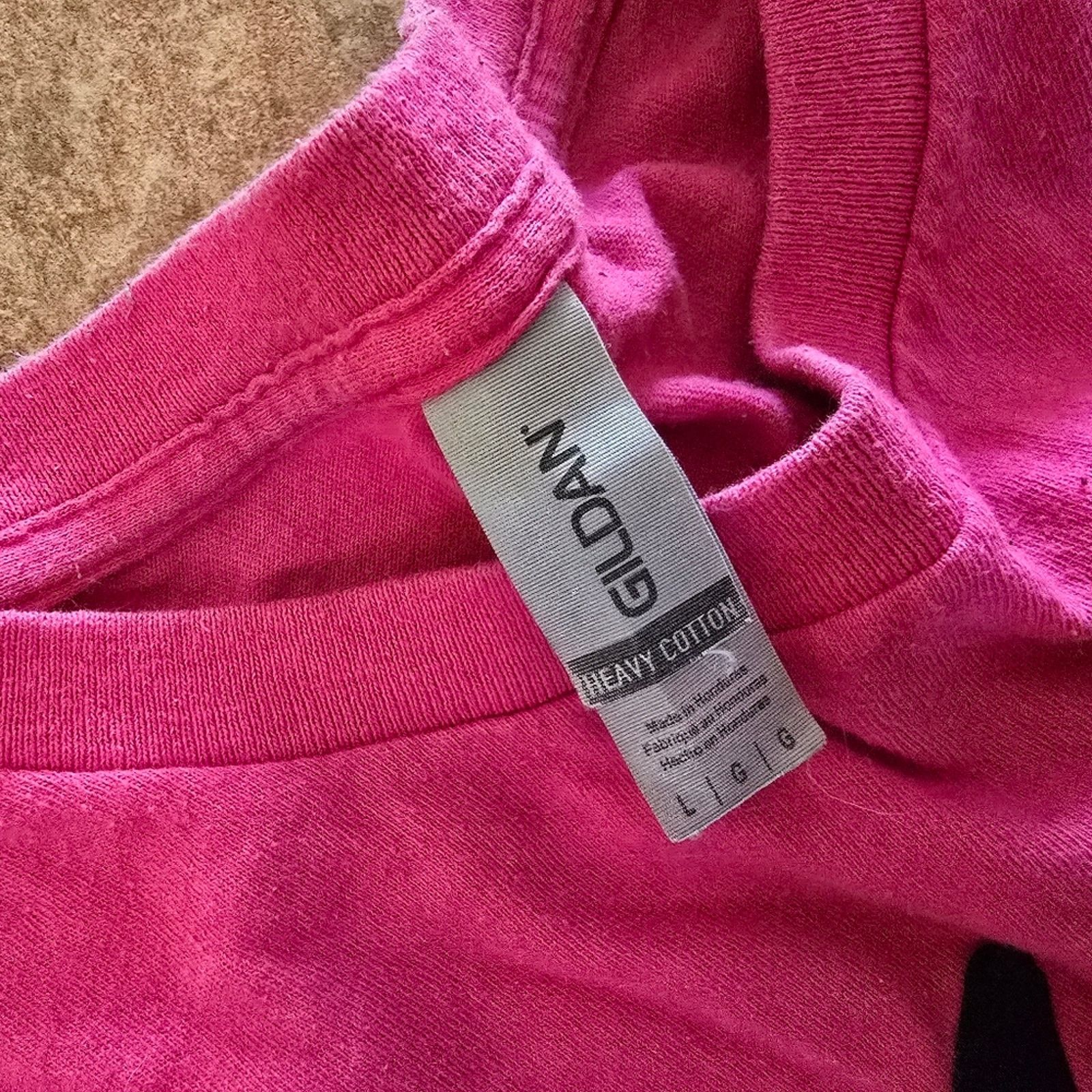 Gildan Pink Vibrant BLNKLV Short Sleeve Size L / US 10 / IT 46 - 4 Thumbnail