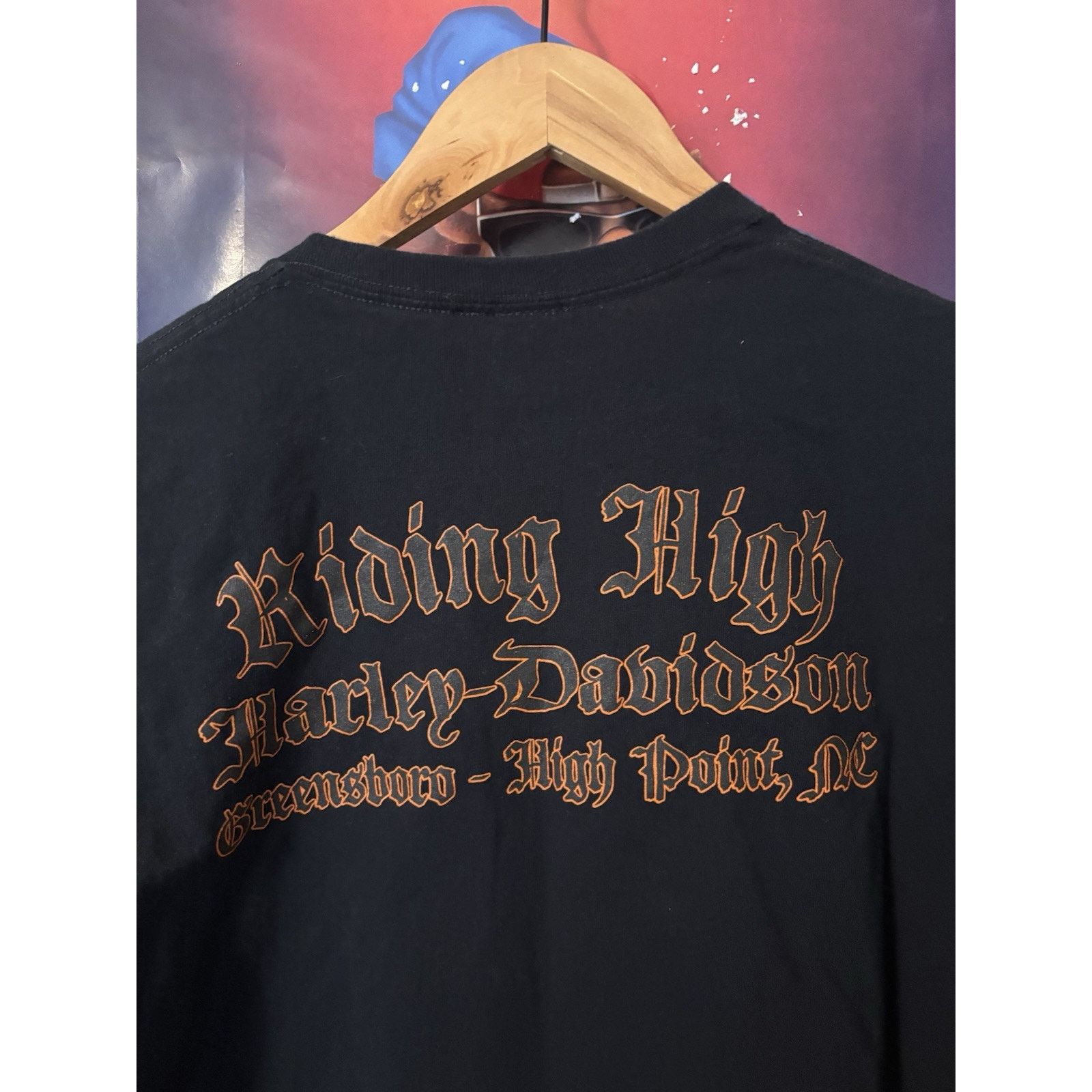 Vintage Black Harley Davidson Large Motorcycle T- Riding Size US XL / EU 56 / 4 - 4 Thumbnail