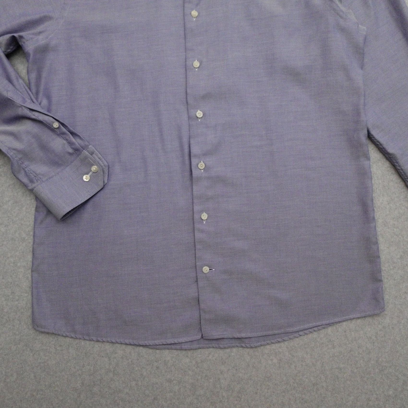 Eton ETON Button-Up Shirt Men's 42 Solid Blue Long Sleeve Casual Shop Size US XL / EU 56 / 4 - 7 Thumbnail