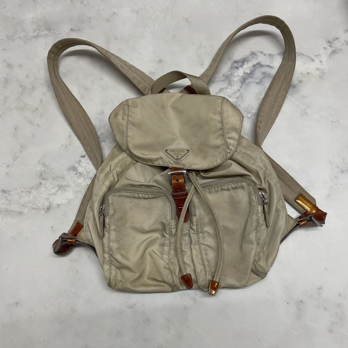 Prada Prada vintage nylon draw string rucksack Size ONE SIZE - 1 Thumbnail