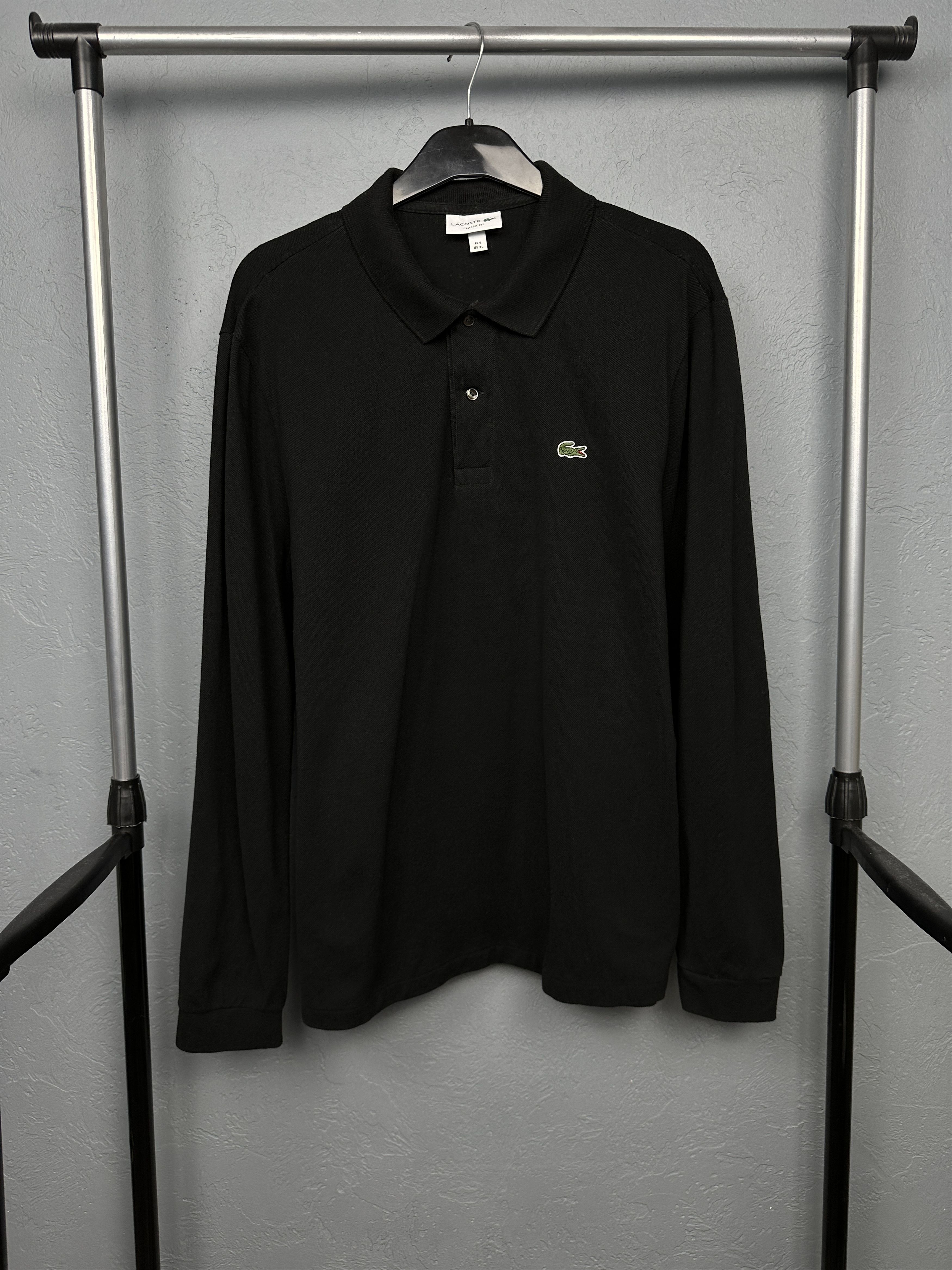 Lacoste Vintage Mens Long Sleeve Polo Shirt Size XL