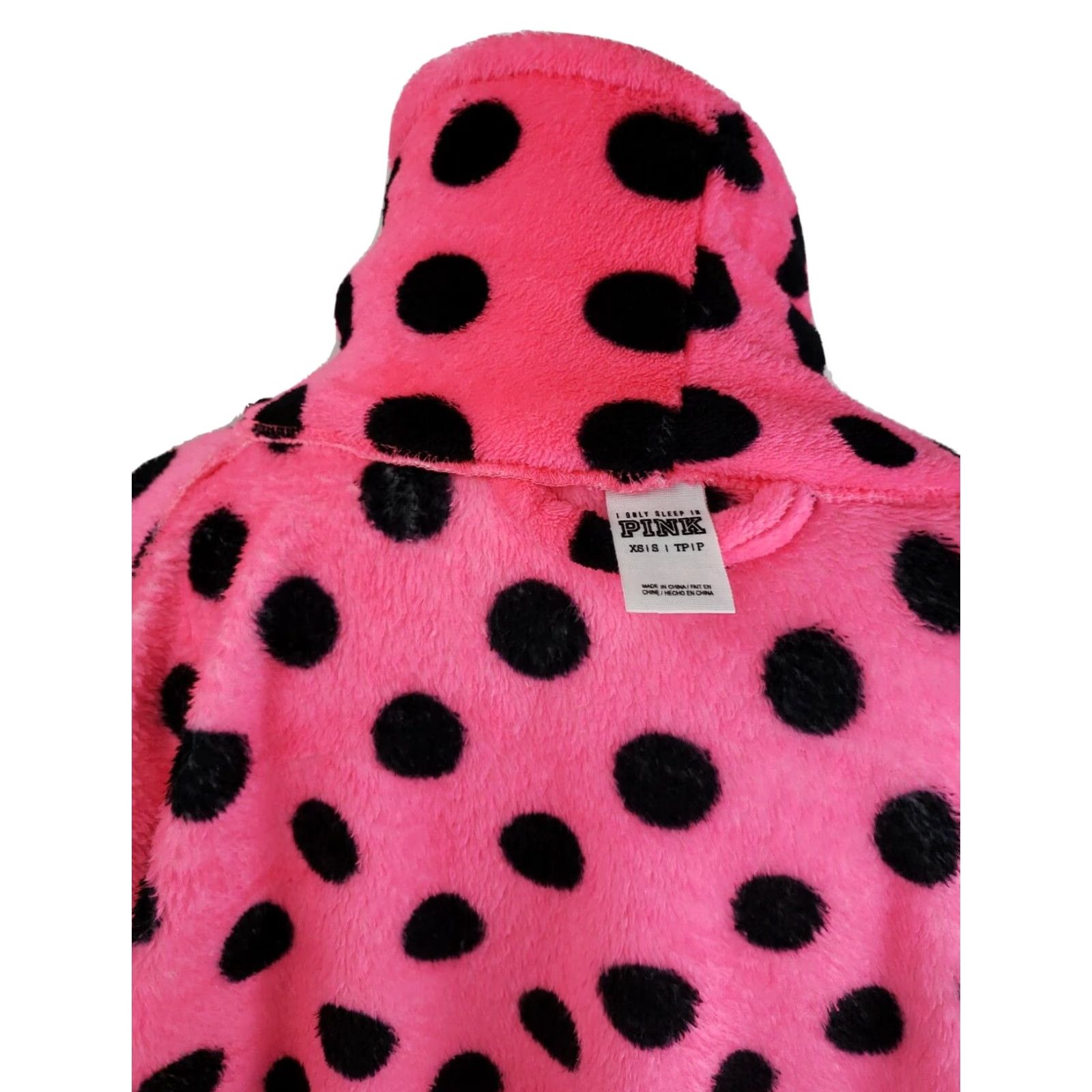Pinko VINTAGE PINK Victoria's Secret Robe Womens XS/S Pink Polka Dot Kimono Sleepwear Ladies Lightweight Fleece Size ONE SIZE - 7 Thumbnail