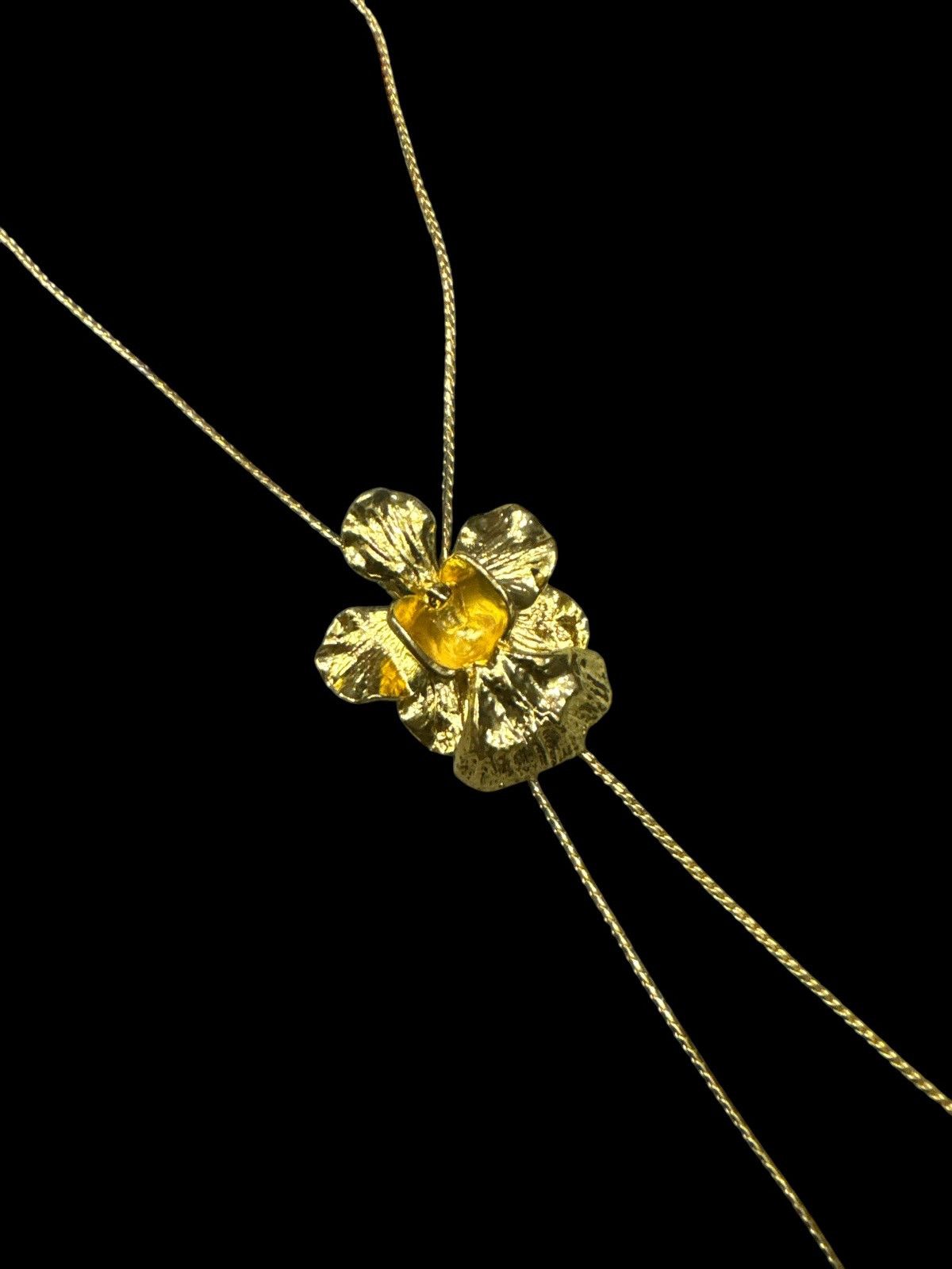 Japanese Brand RISIS 24K GOLD PLATED ORCHID BOLO TIE Size ONE SIZE - 1 Thumbnail