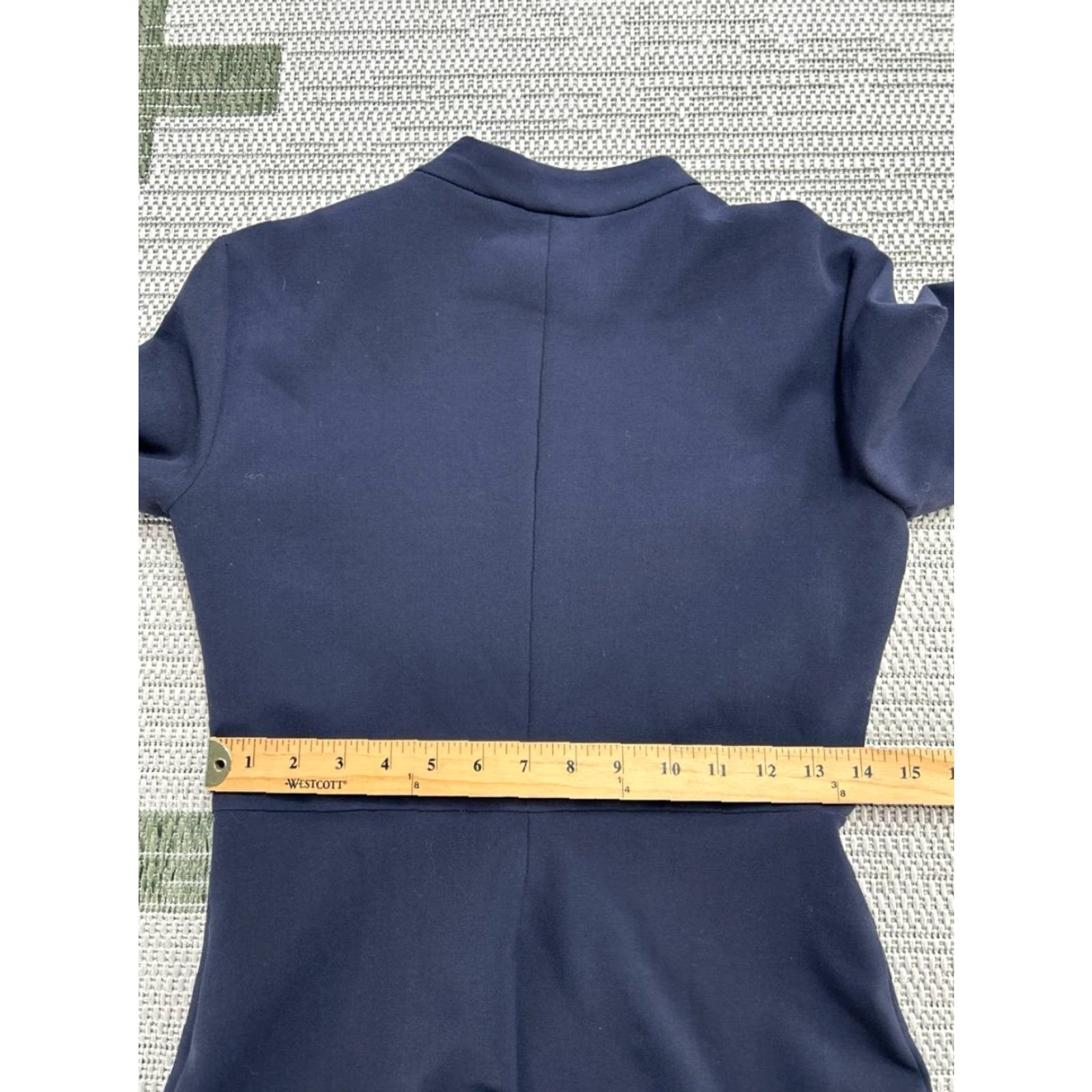 Zara Zara A-Line Dress Womens Small Blue Gold Tone Crest Buttons Mock Neck Cocktail Dress City Size S / US 4 / IT 40 - 5 Thumbnail
