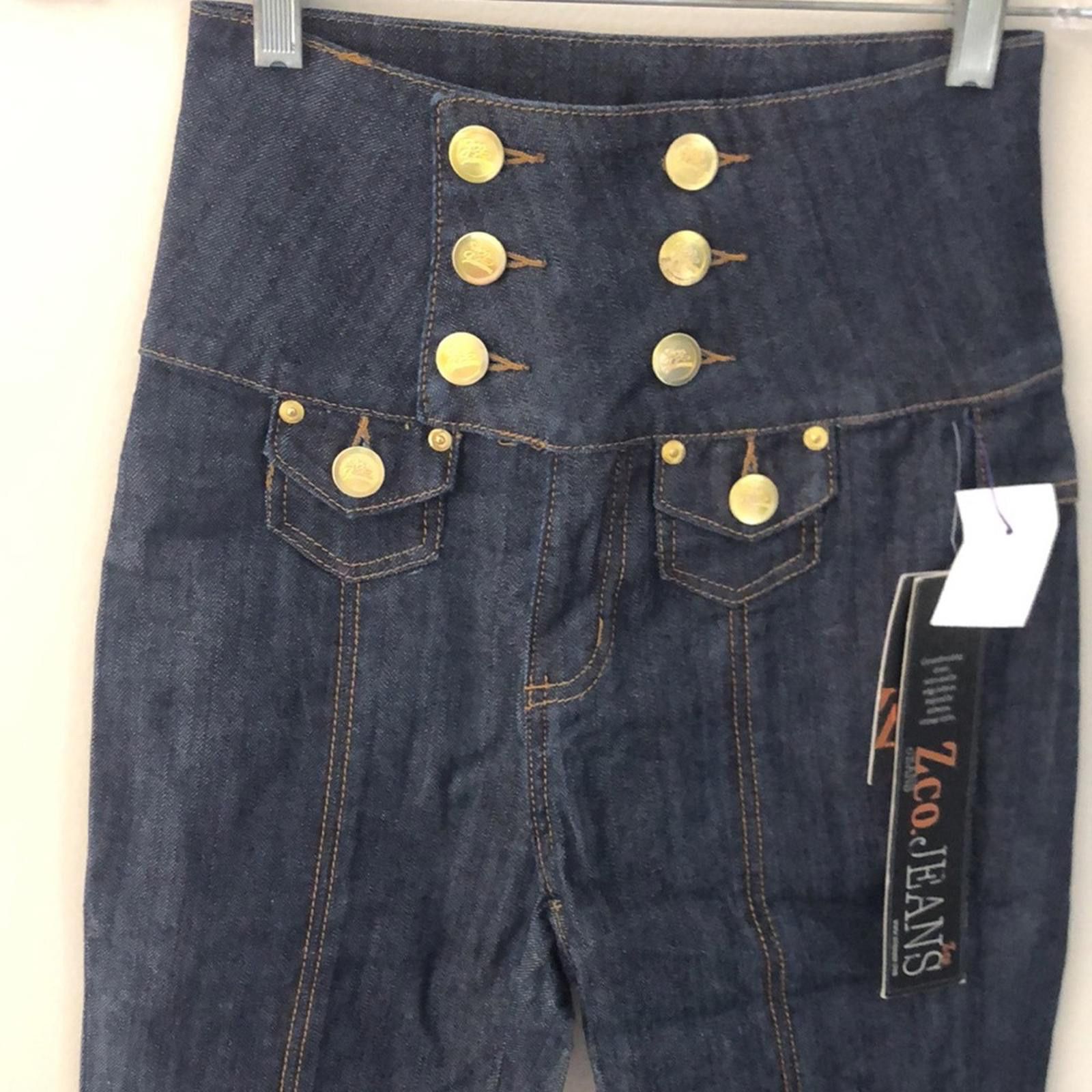 Other Zco. Dark crop jeans high gold buttoned waist front SZ 3 Size 30" / US 8 / IT 44 - 3 Thumbnail