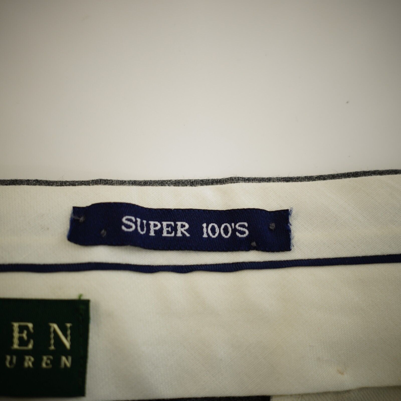 Lauren Ralph Lauren Lauren Ralph Lauren Super 100's Wool Gray Flat Front Mid Ris Size 40R - 4 Thumbnail