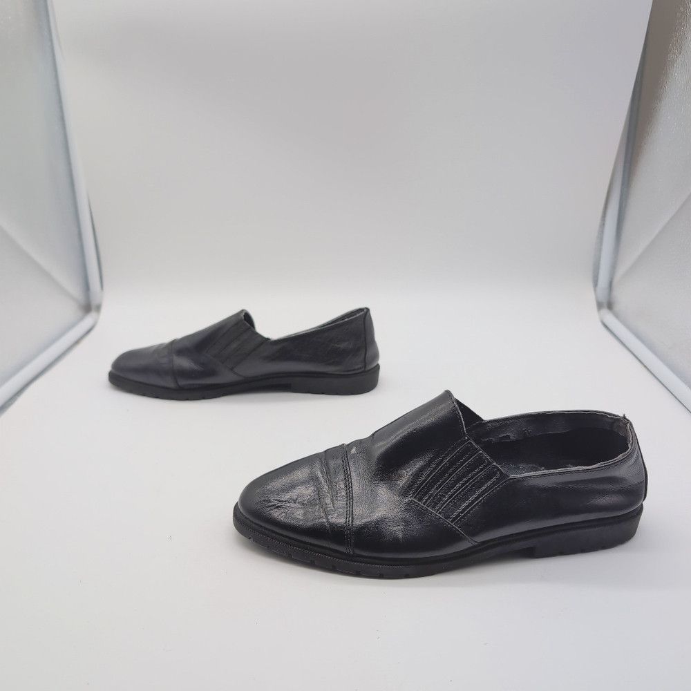 Vintage Russian Military Style Black Leather Loafers Sz 7.5 By What Size US 7.5 / IT 37.5 - 3 Thumbnail