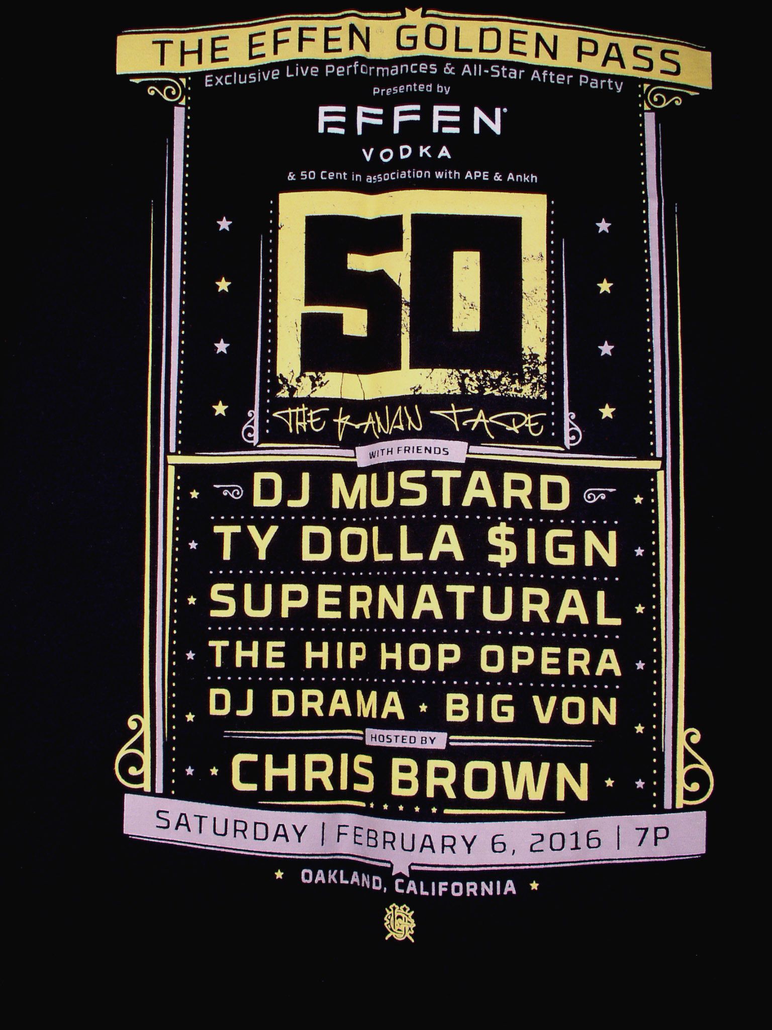 Rap Tees 50 Cent Best Effen Concert Ever T Shirt Oakland Golden Pass Size US XXL / EU 58 / 5 - 4 Thumbnail