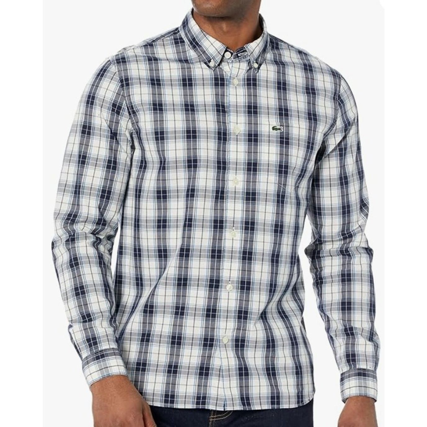 Lacoste Lacoste Men's Long Sleeve Slim Poplin Stretch Shirt Blue L Size US L / EU 52-54 / 3 - 1 Thumbnail