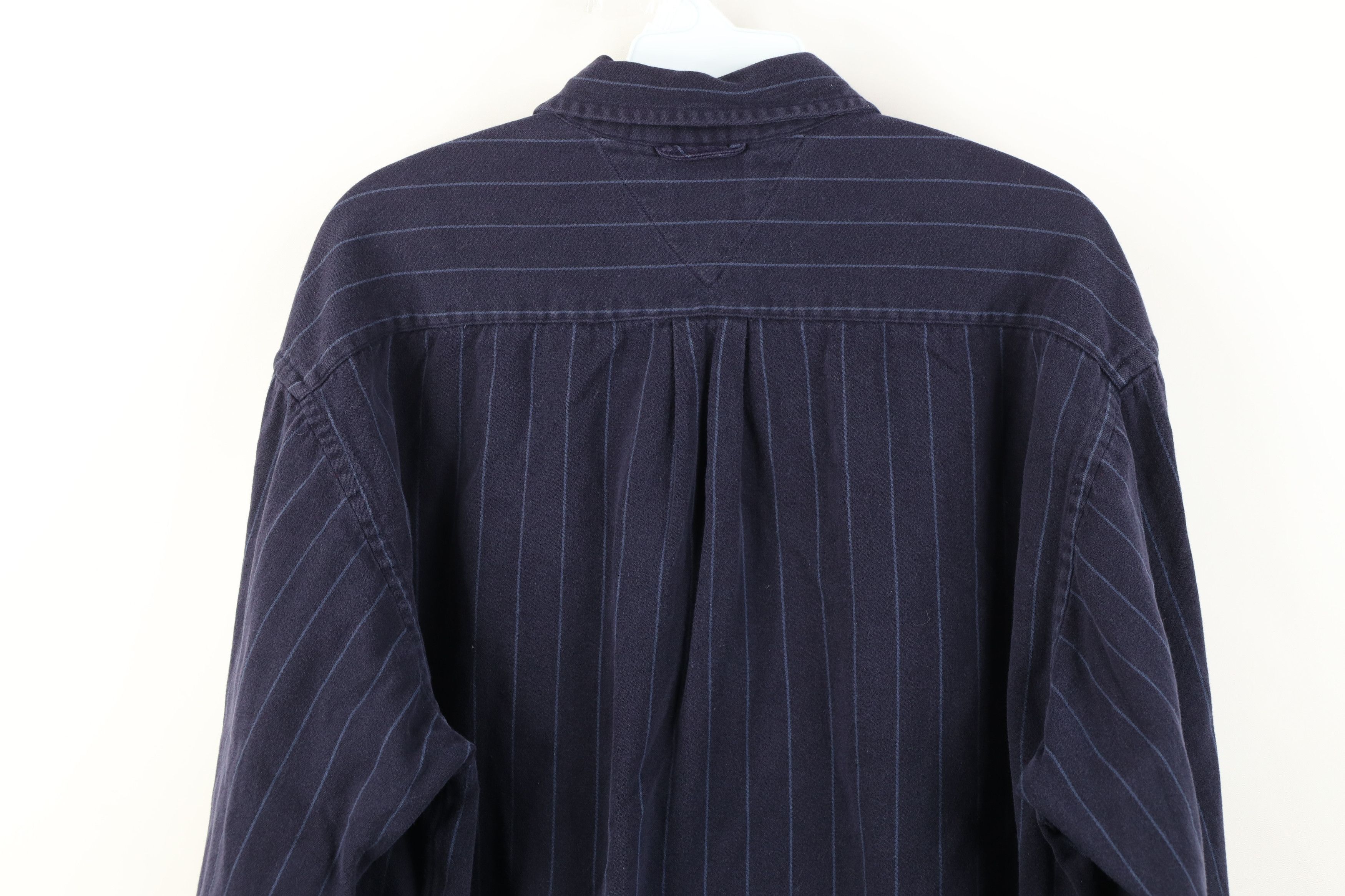 Tommy Hilfiger Vintage 90s Tommy Hilfiger Pinstriped Flannel Button Shirt Size US M / EU 48-50 / 2 - 13 Thumbnail