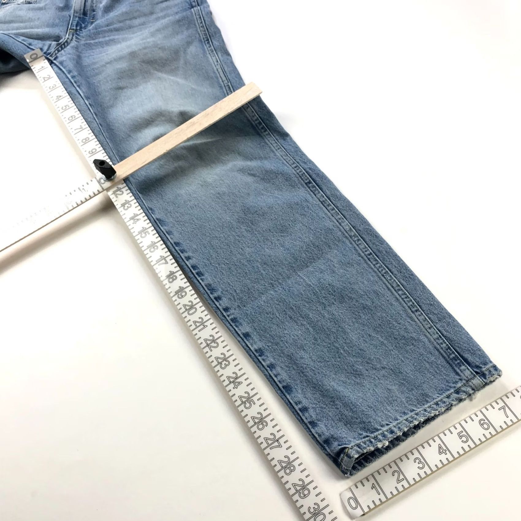 AMO AMO Valentina Jeans Women Blue Mid Rise Straight Denim 23 29W 29L Pockets Distressed Size 40" / US 18 - 6 Thumbnail