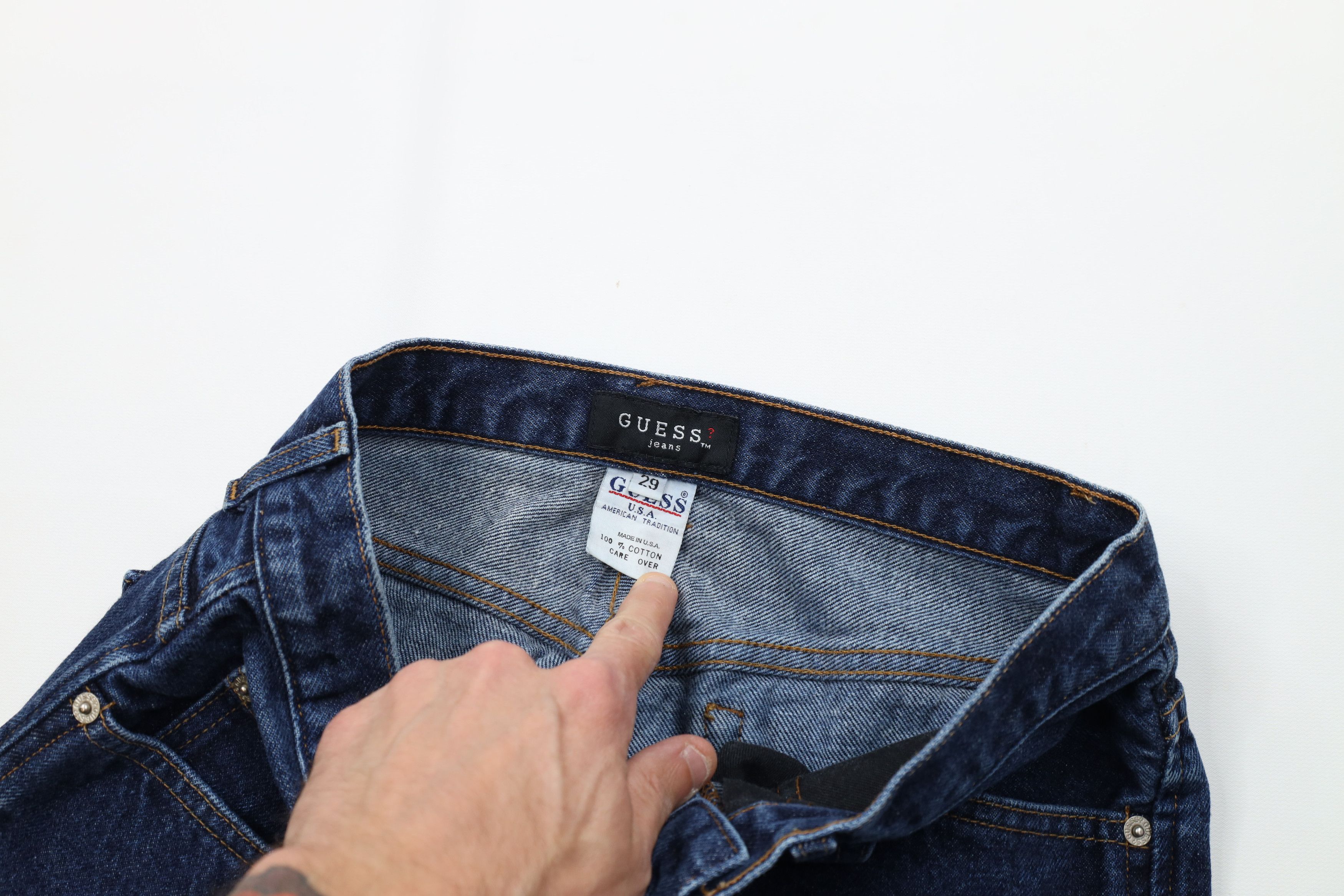 Guess Vintage 90s Guess Straight Leg Denim Jeans Blue Cotton USA Size US 29 - 7 Thumbnail
