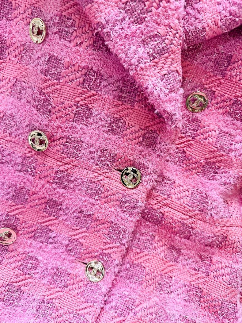 Chanel Chanel A plaid double-breasted long coat Size XXS / US 00 / IT 34 - 4 Thumbnail