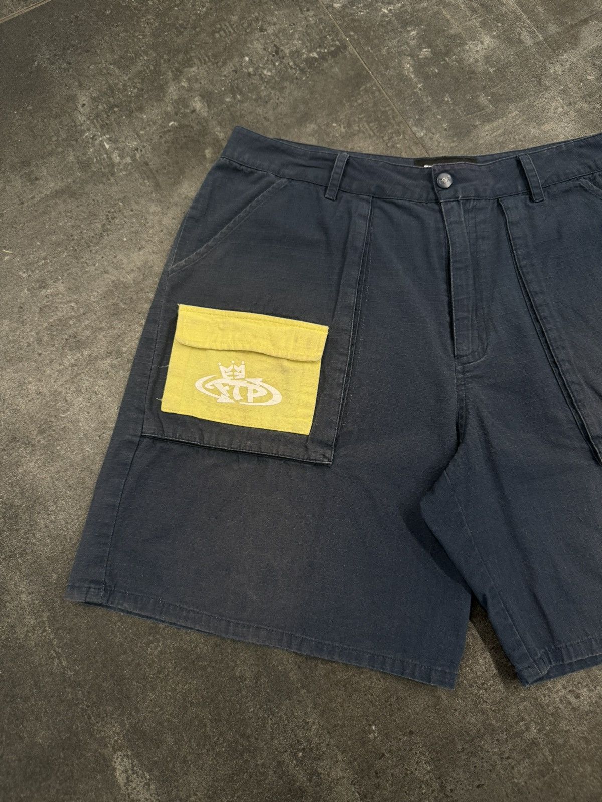 Fuck The Population FTP Ripstop Cargo Shorts Size 34 Navy Blue Size US 34 / EU 50 - 2 Thumbnail