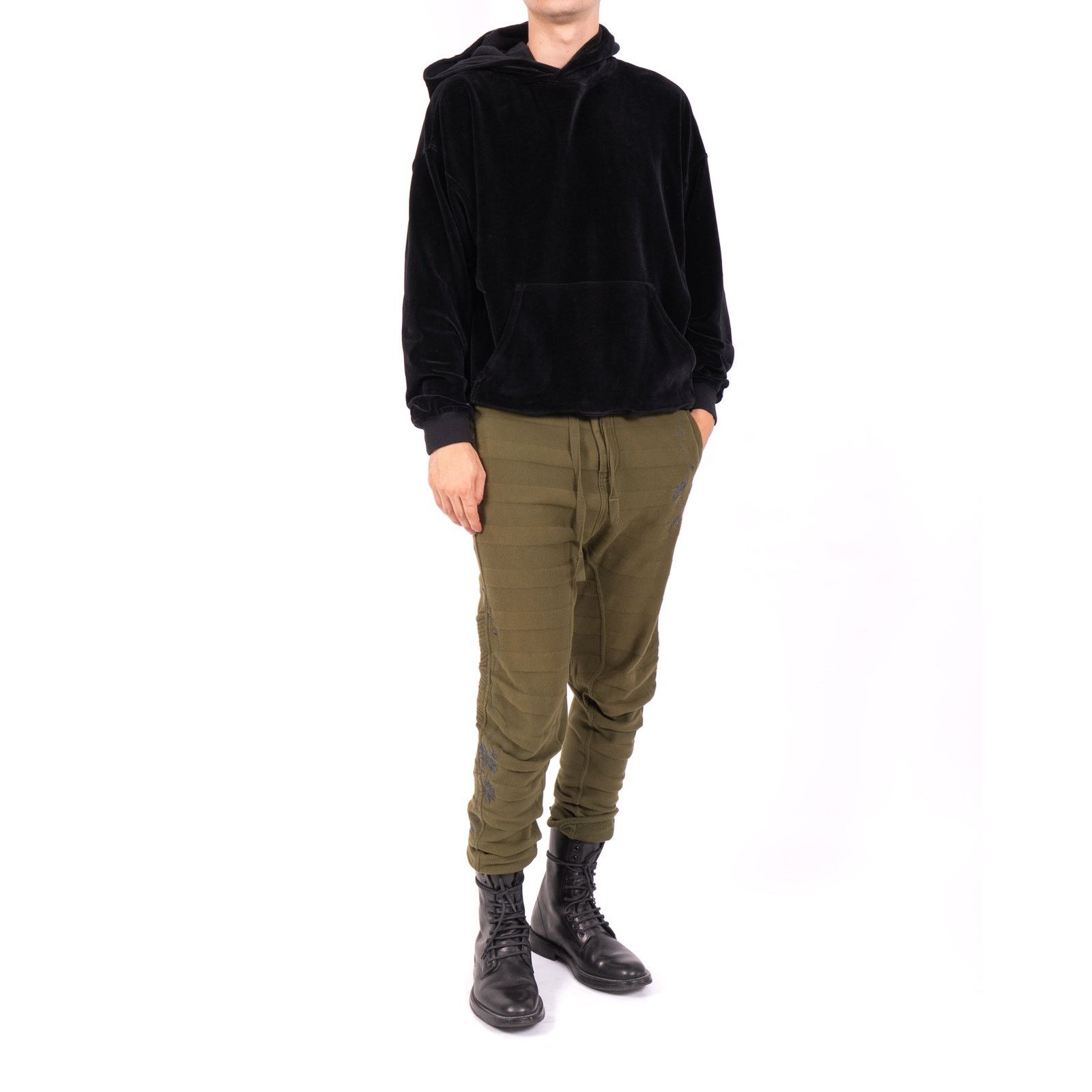 Haider Ackermann FW18 Embroidered Biker Sweatpants in Khaki Perth Size US 32 / EU 48 - 3 Thumbnail