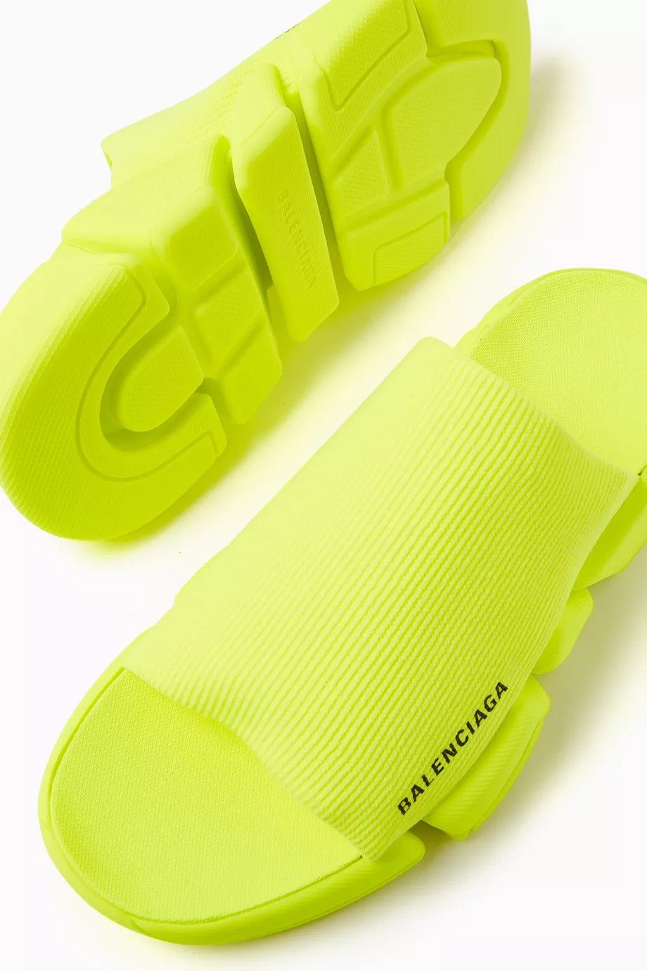 Balenciaga o1tr1nto0525 Speed 2.0 Recycled Knit Slide Sandals in Yellow Size US 12 / EU 45 - 4 Thumbnail