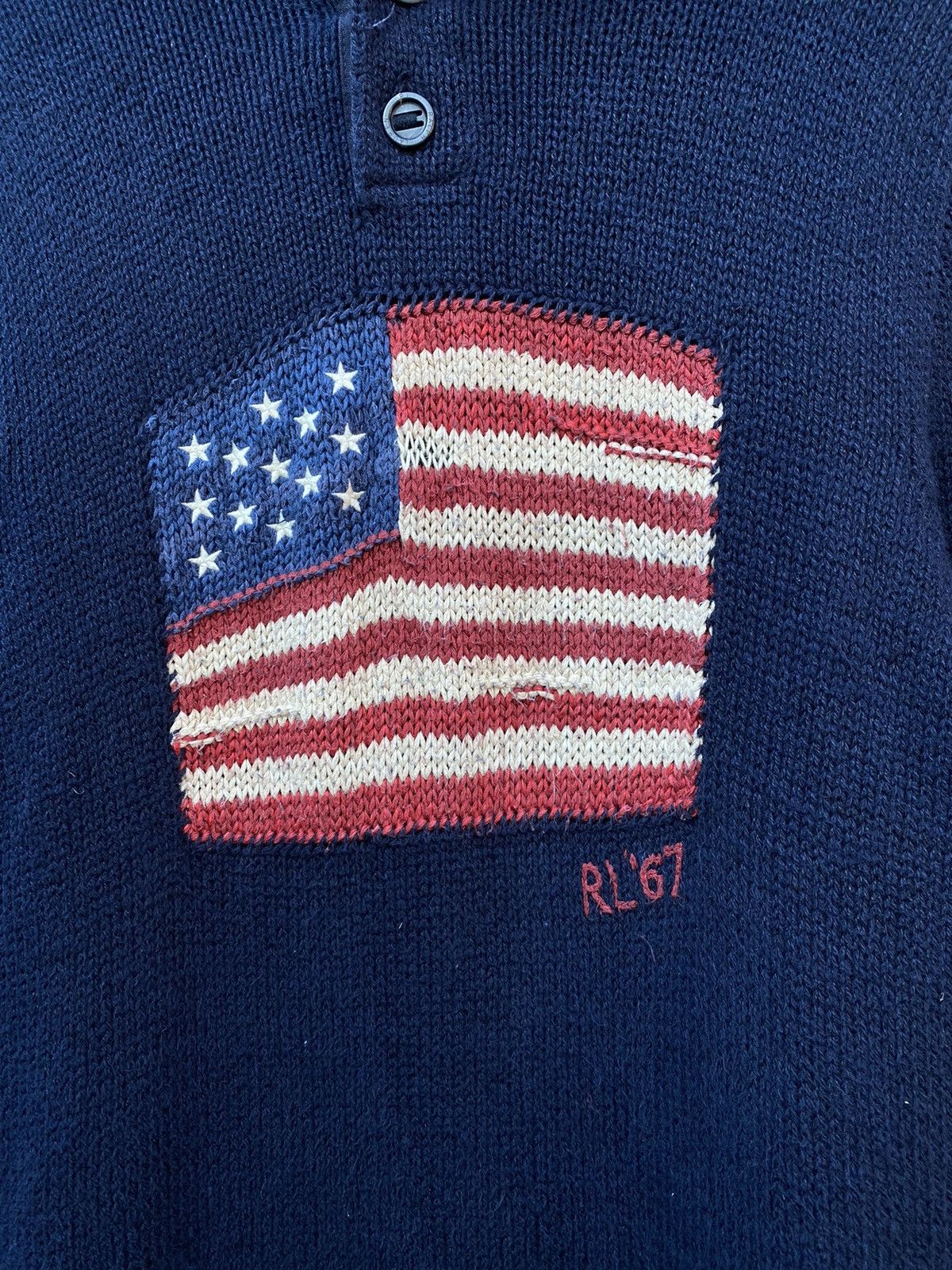 Polo Ralph Lauren Polo Ralph Lauren Vintage Flag logo knitted sweater size L Size US L / EU 52-54 / 3 - 2 Thumbnail