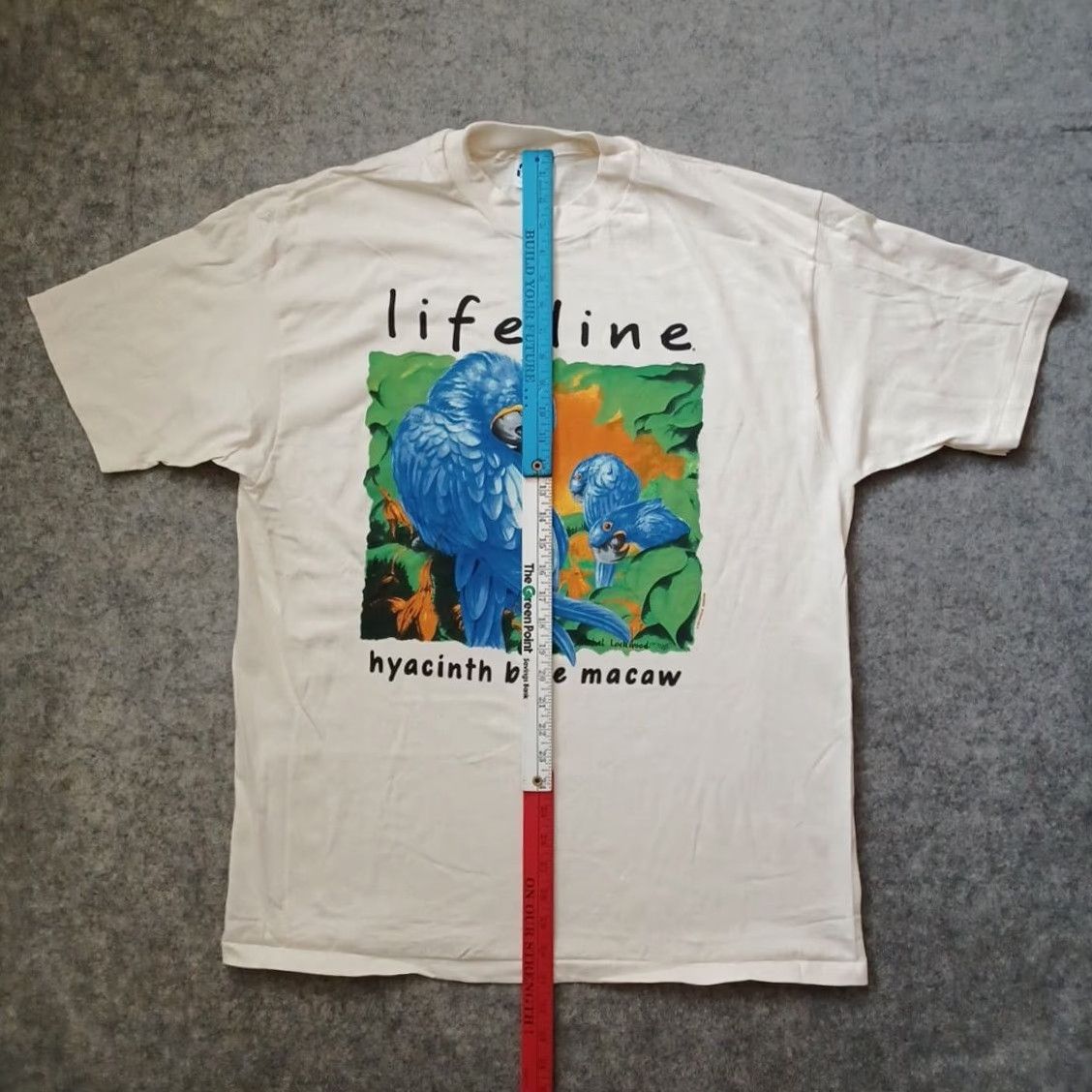 Hanes VINTAGE Hanes Lifeline T Shirt Mens XL Ivory Macaw Winterland 1992 Hanes Beefy-T Animals USA Shirt Mens XL Ivory Macaw 1990s Size US XL / EU 56 / 4 - 7 Thumbnail
