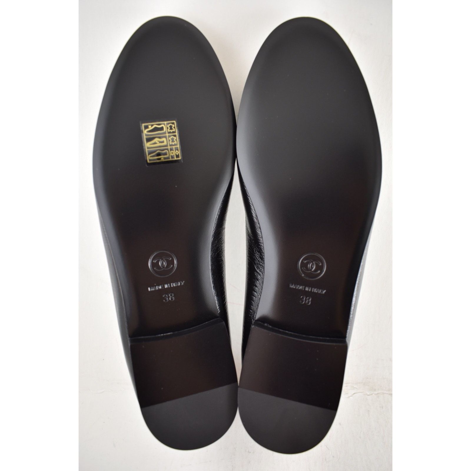 Chanel Chanel Black White Crumpled Lambskin CC Bow Ballet Flat 38 Size US 7 / IT 37 - 21 Thumbnail