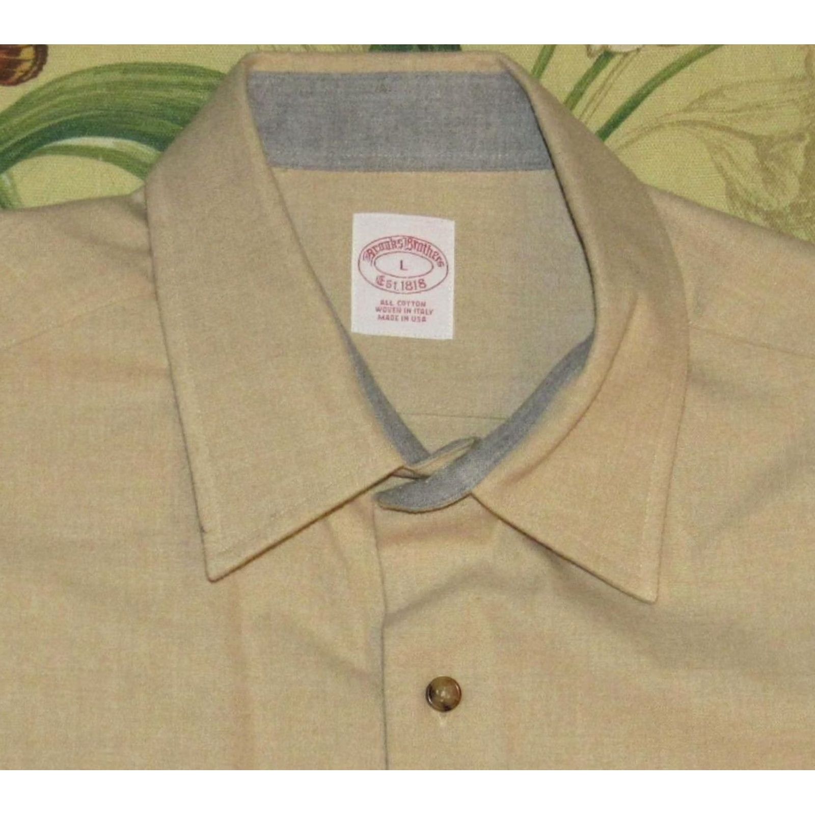 Brooks Brothers BROOKS BROTHERS Tan Long Sleeve Flannel Button Down Shirt Made In USA Large Size US L / EU 52-54 / 3 - 2 Thumbnail