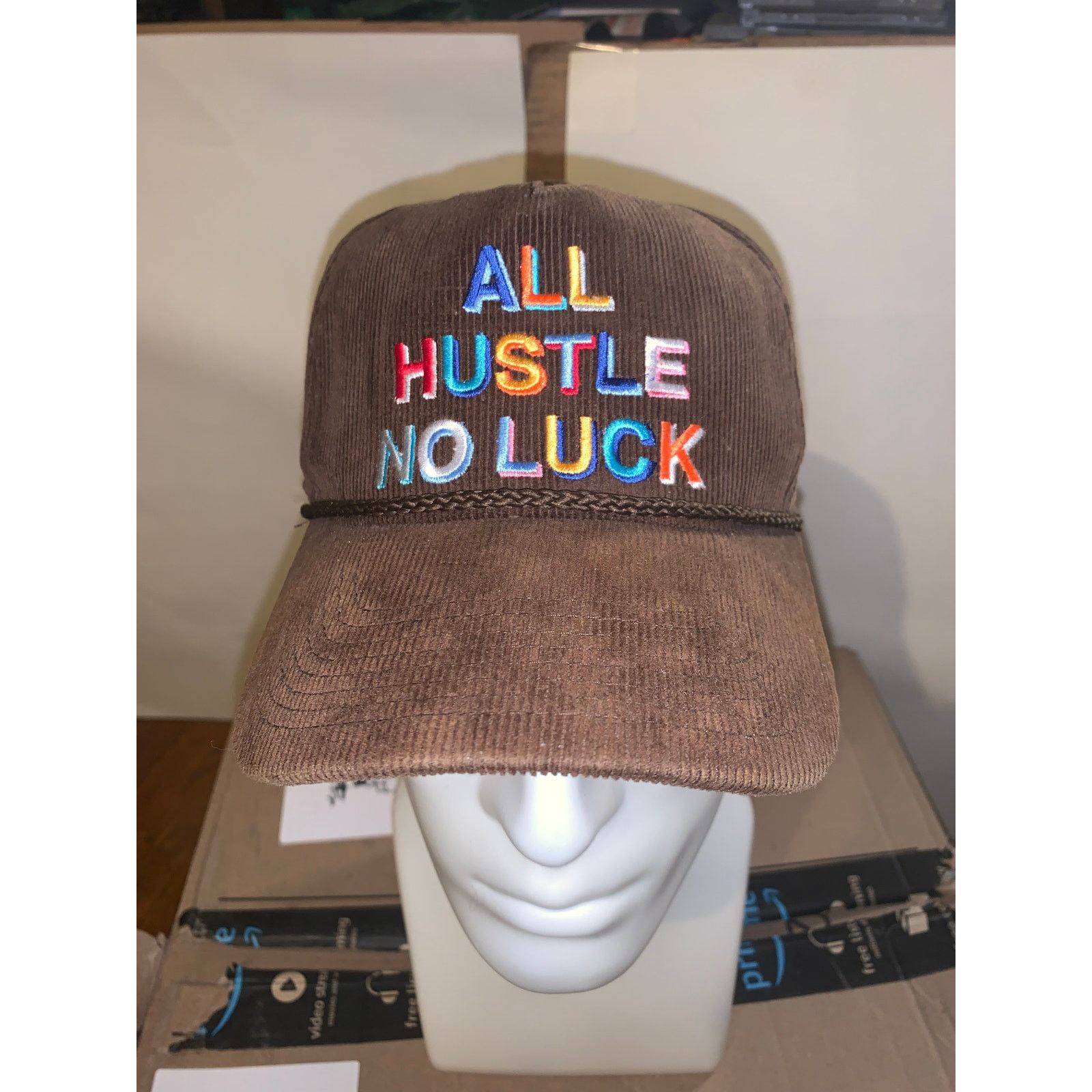Other Field Grade All Hustle No Luck Brown Corduroy Trucker Hat Size ONE SIZE - 1 Thumbnail