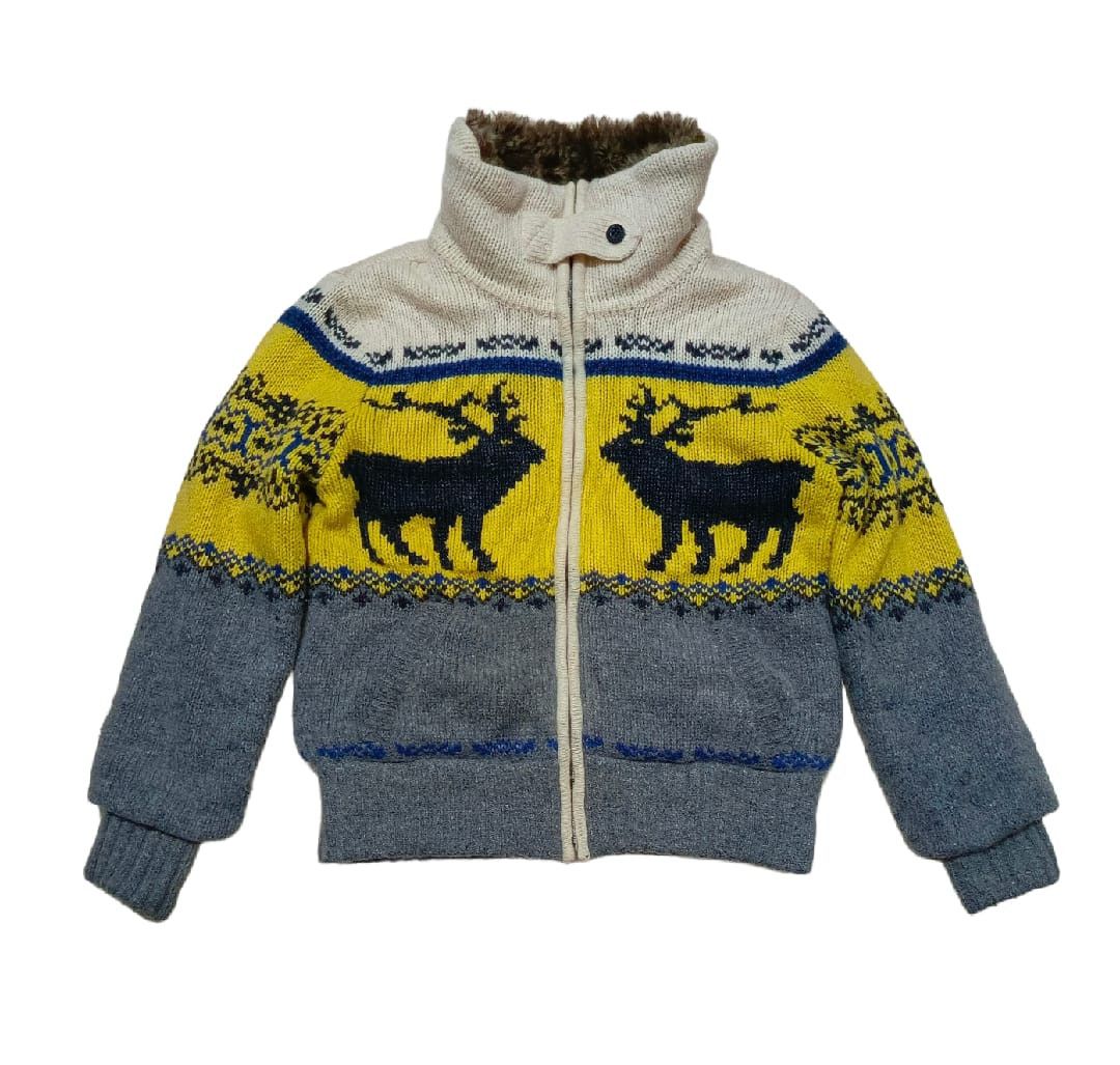 Aran Isles Knitwear Vintage Crux Raccoon Neck Fur Knit 2 Deer Size US S / EU 44-46 / 1 - 4 Thumbnail
