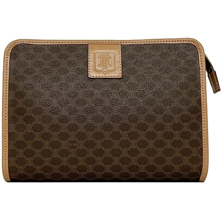 Celine CELINE Clutch Bag Brown Pvc Size ONE SIZE - 1 Thumbnail