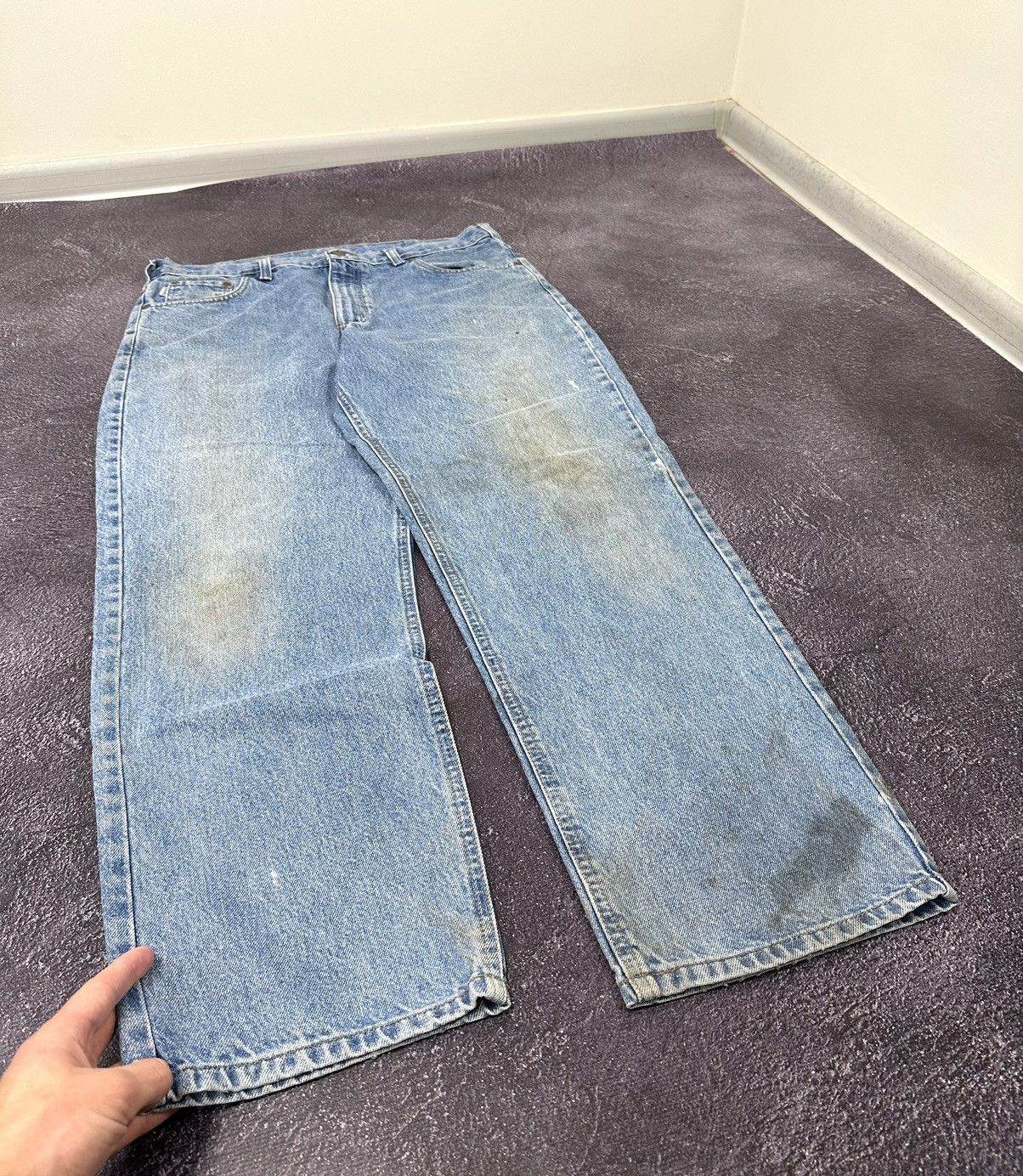 Carhartt Vintage Carhartt Light Blue USA Denim Faded Opium Work Jeans Size US 38 / EU 54 - 9 Thumbnail