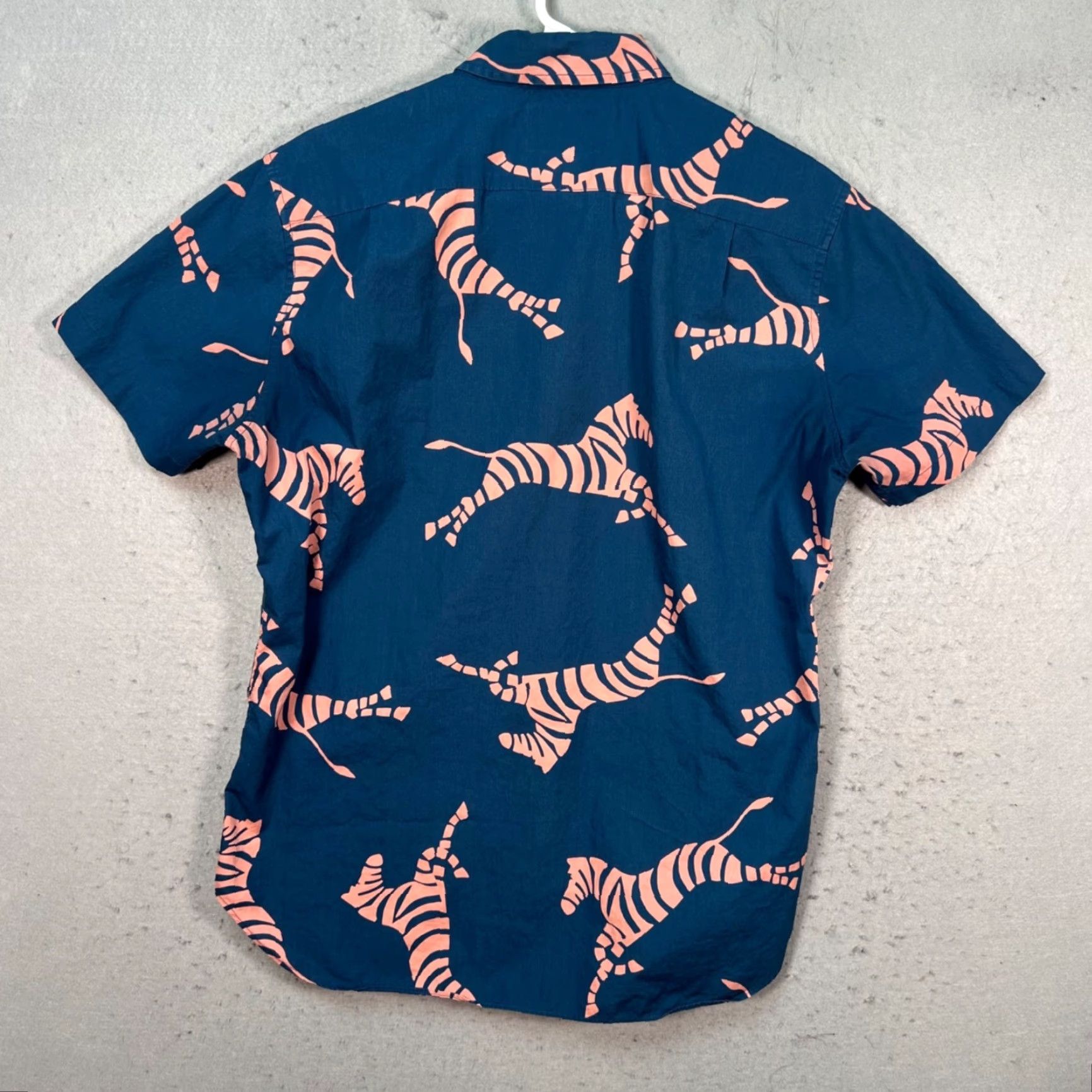 Bonobos Bonobos Shirt Mens Medium Slim Fits Blue Tiger Print Button-Up Short Sleeve Size US M / EU 48-50 / 2 - 2 Thumbnail