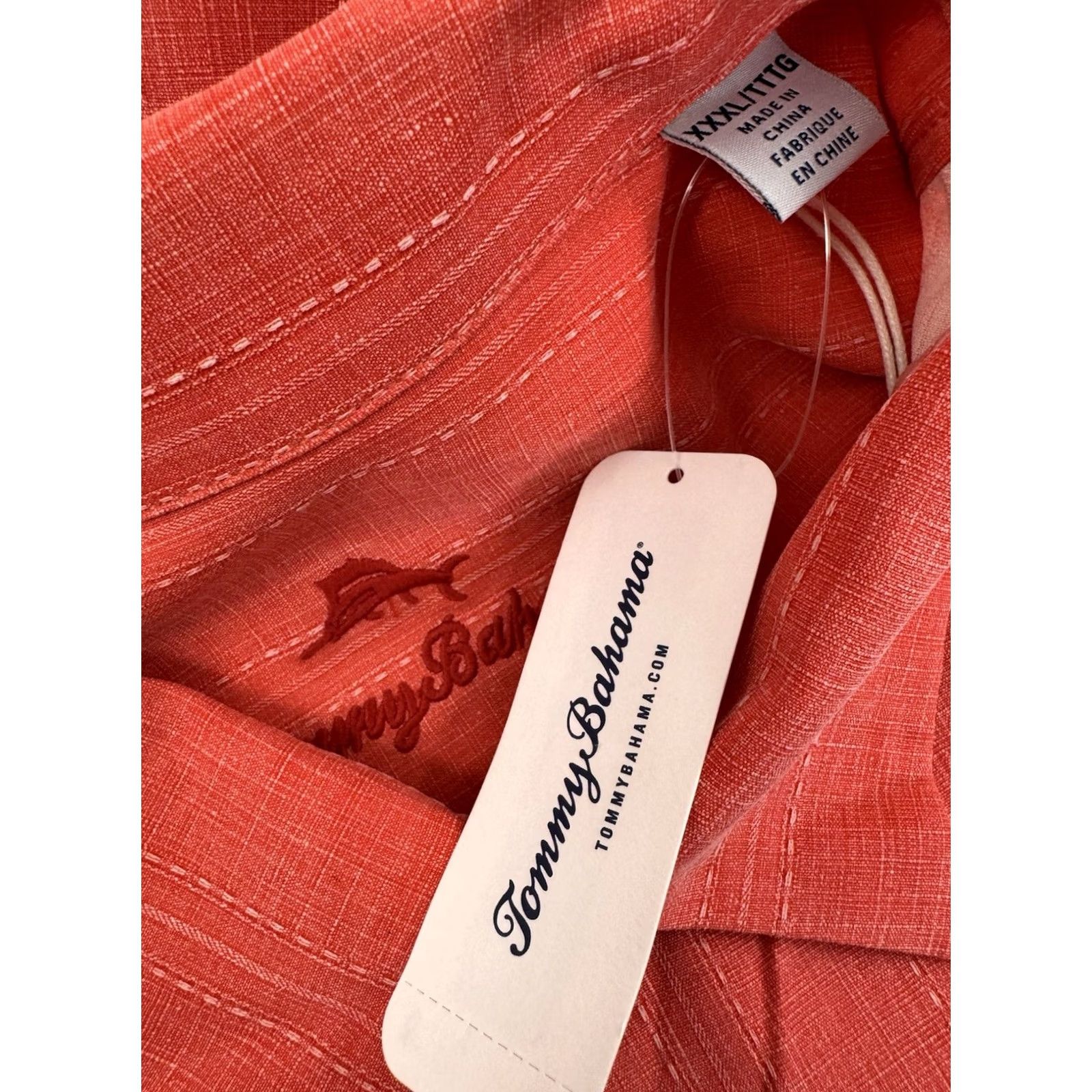 Tommy Bahama TOMMY BAHAMA Button-Up Silk Floral Hawaiian Shirt Mens 3XL Salmon Pink Short Sleeve Tropical 90s Theme B Size US XXL / EU 58 / 5 - 4 Thumbnail