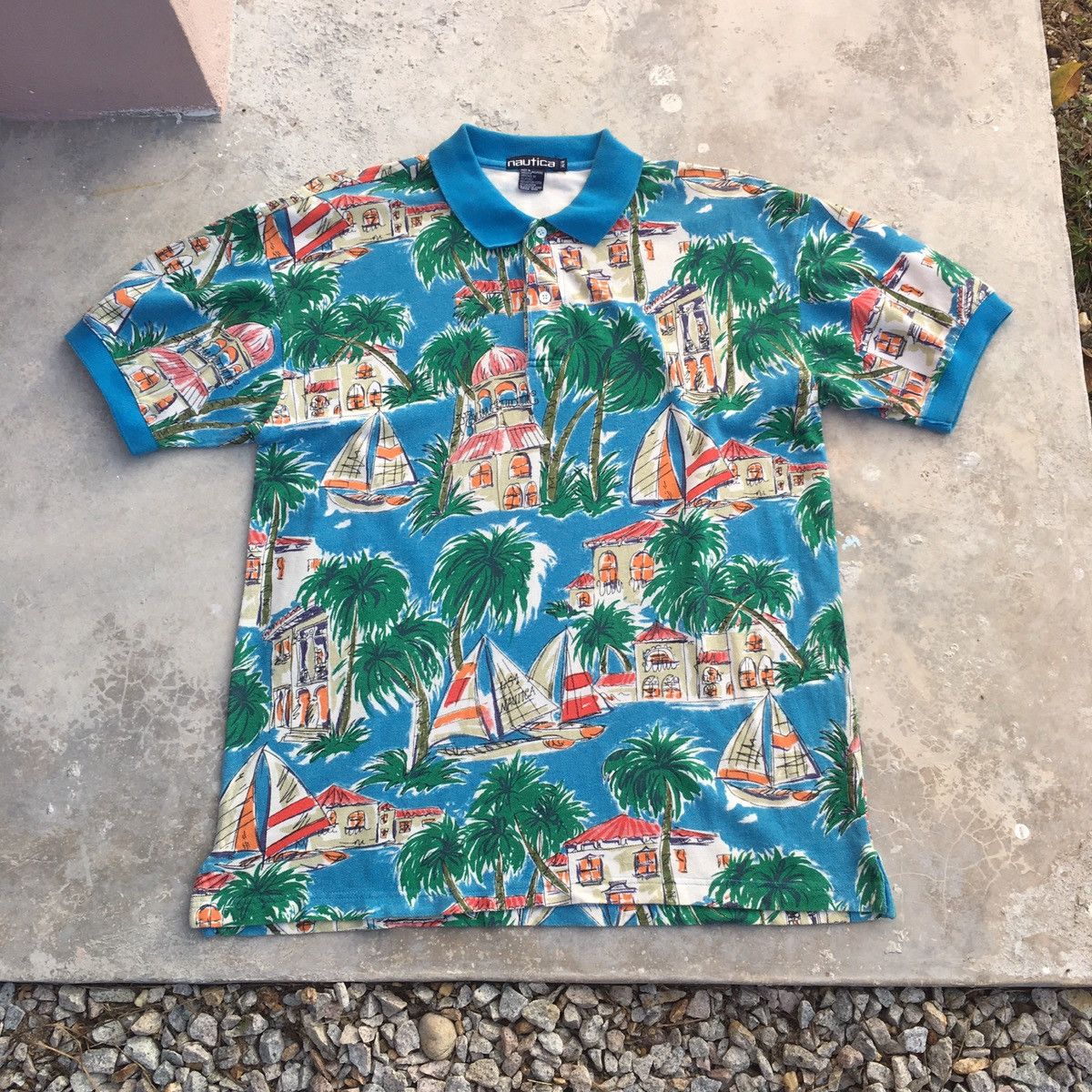 🔥FINAL DROP🔥Vintage Nautica Hawaiian Polo Shirt