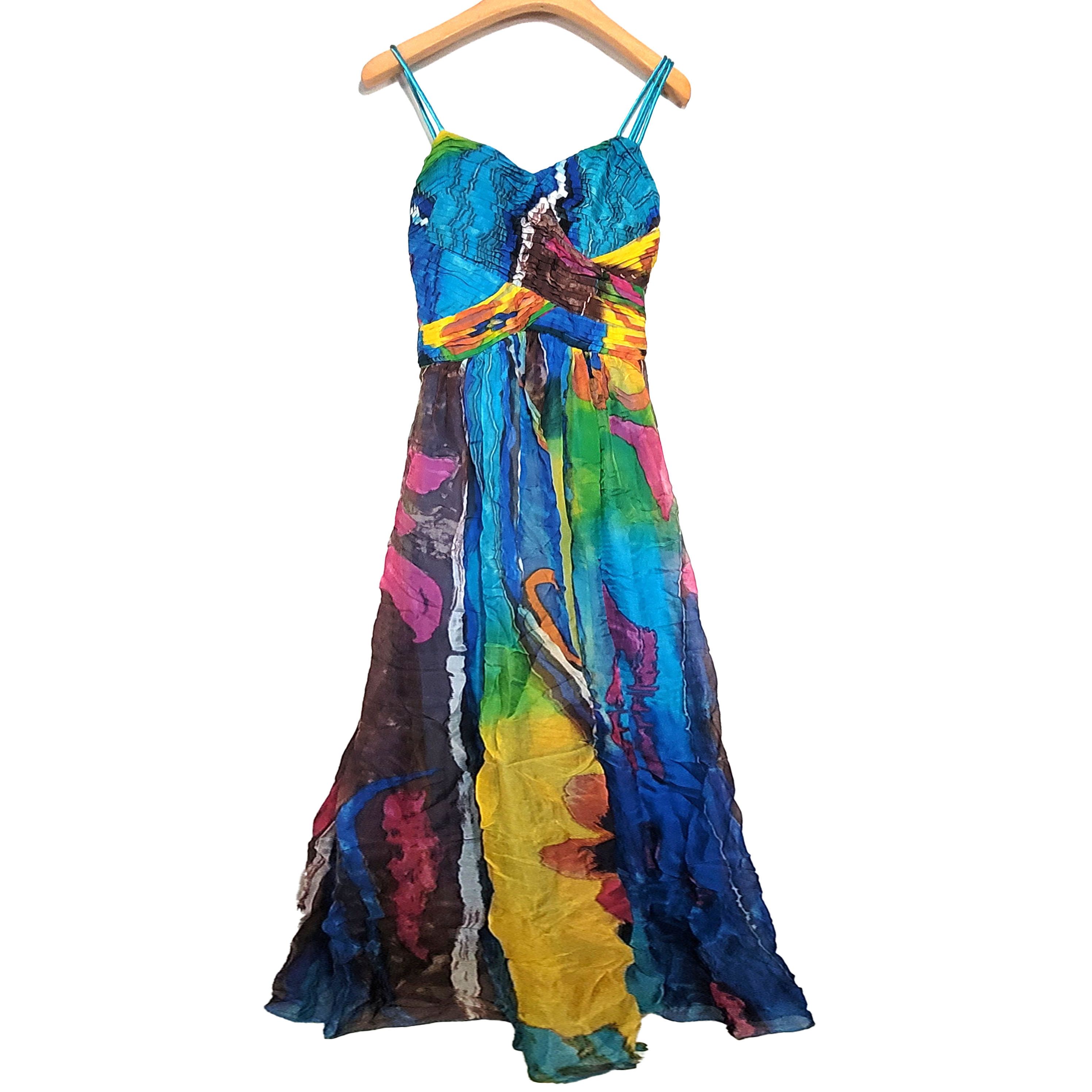 Other Women's Size XXS Long Silk Sleeveless Maxi Dress SCR026 Size XXS / US 00 / IT 34 - 1 Thumbnail