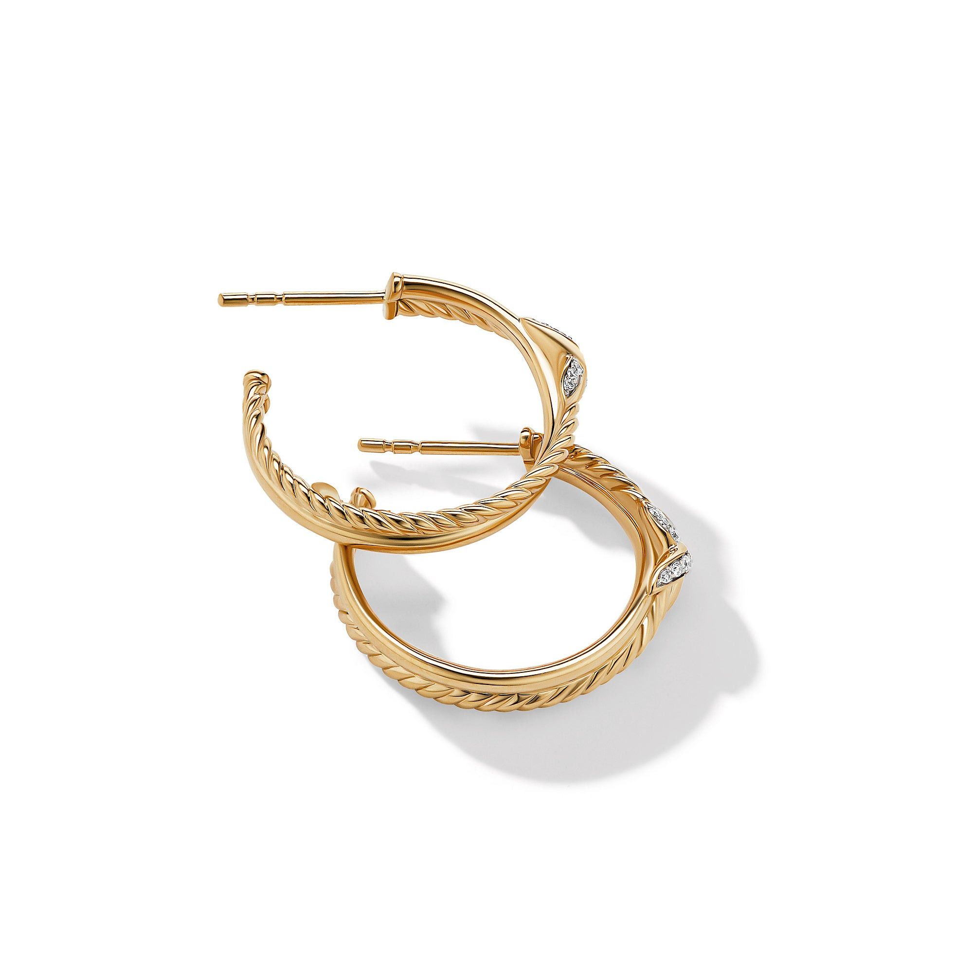David Yurman o1w1db10325 Earrings in 18K Yellow Gold with Pave Diamonds Size ONE SIZE - 2 Thumbnail