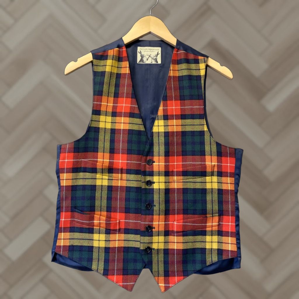 Vintage VINTAGE Peter Christian Waistcoat 36R Wool Vest /142-18 Size US XXS / EU 40 - 1 Thumbnail