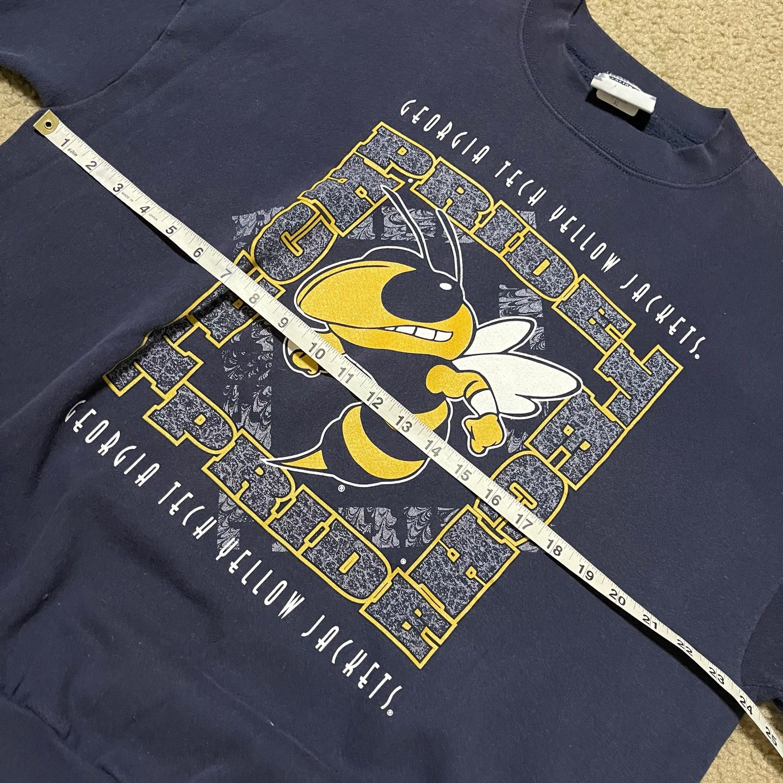Lee Vintage Georgia Tech Yellow Jackets Lee Navy Crewneck XL Size US XL / EU 56 / 4 - 6 Thumbnail