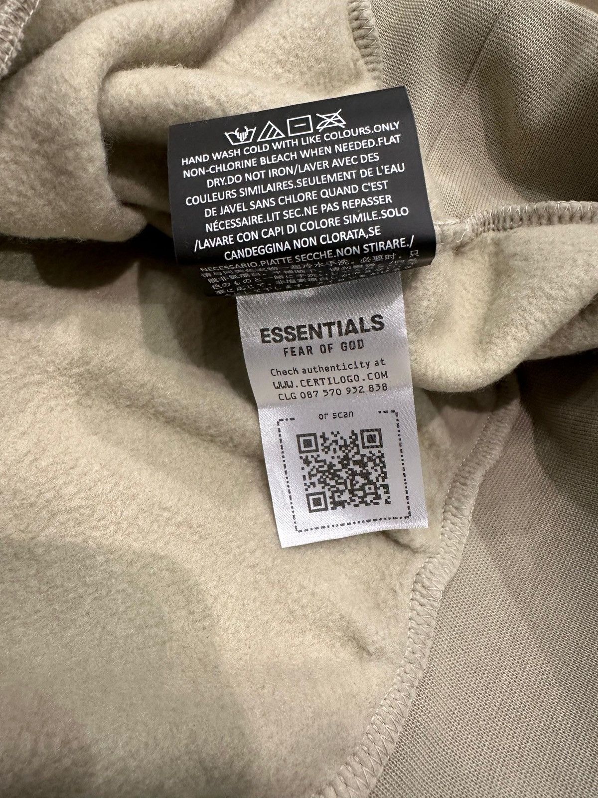 Essentials ESSENTIALS - Classic Fleece Hoodie Abbey Stone Size US S / EU 44-46 / 1 - 5 Thumbnail
