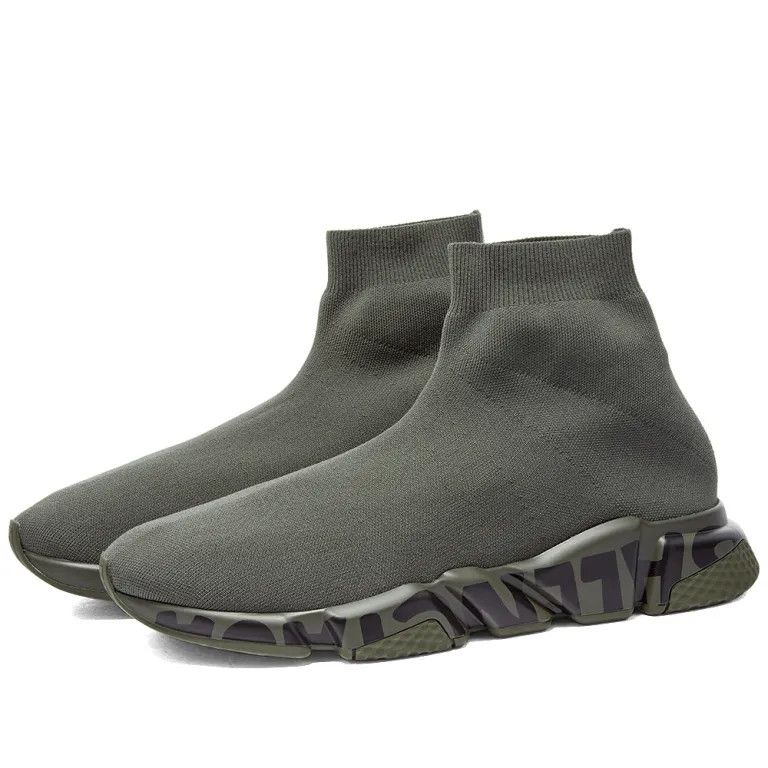 image of Balenciaga O1In1G1223 Graffiti Sneaker In Khaki & Black in Khaki/Black, Men's (Size 11)