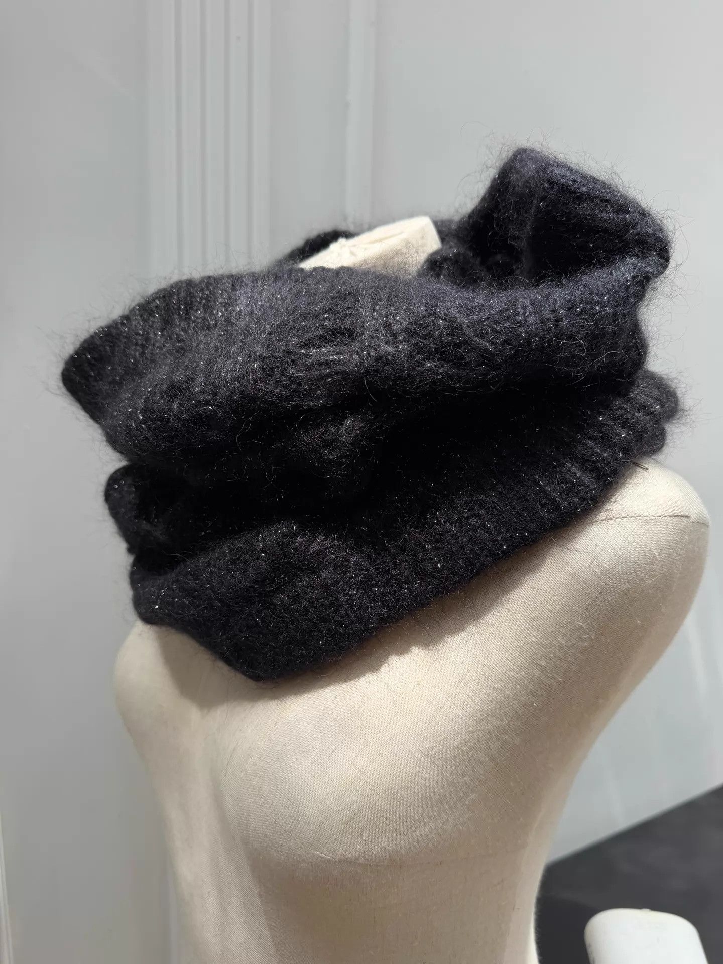 Ann Demeulemeester Ann Demeulemeester Silver-Threaded Wormhole Scarf Size ONE SIZE - 4 Thumbnail
