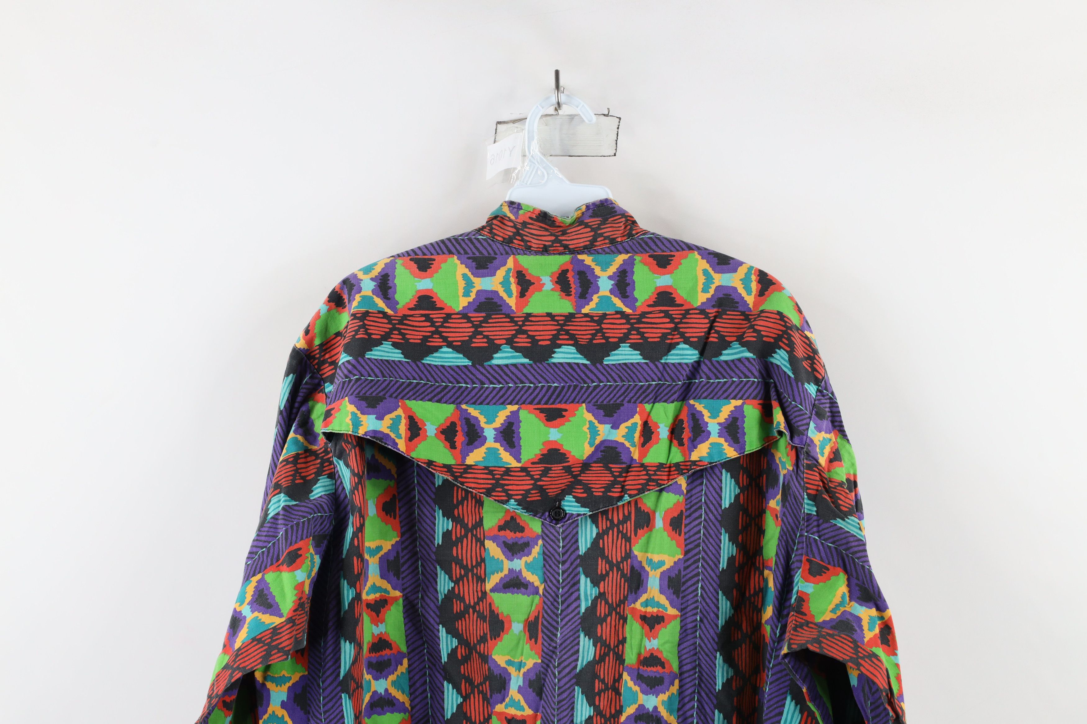 Vintage Vintage 90s Western Cowboy Band Collar Button Shirt USA Size US XL / EU 56 / 4 - 14 Thumbnail