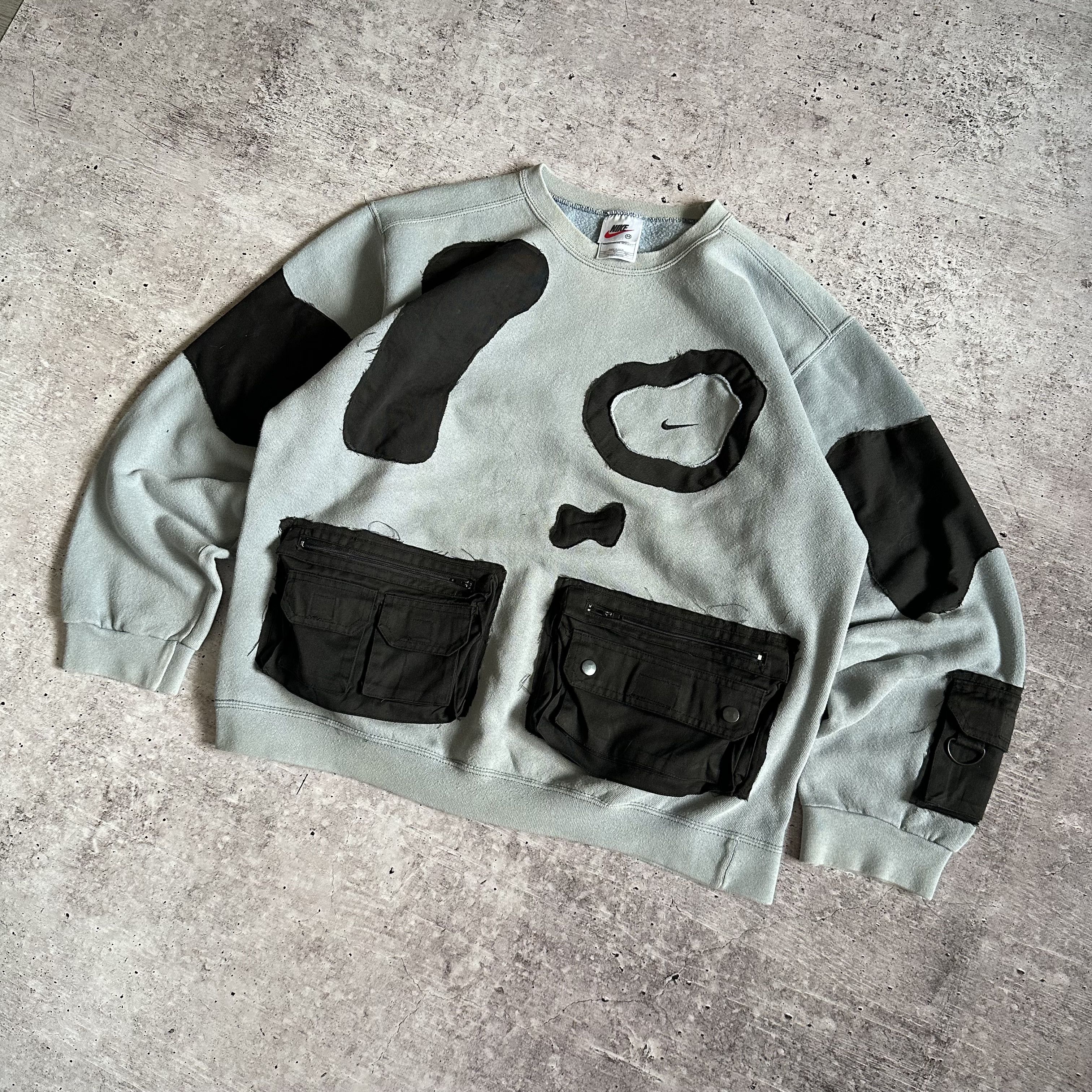 Nike 90s Nike 1of1 Vintage Custom Big Swoosh Logo Boxy Sweatshirt Size US M / EU 48-50 / 2 - 1 Thumbnail
