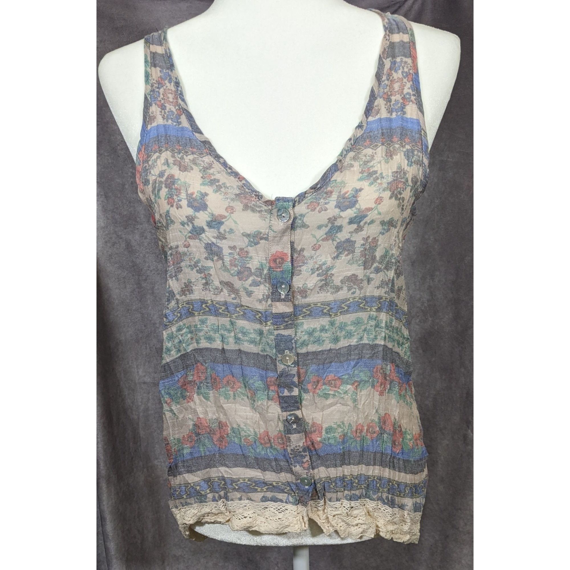 Other Retro Cottagecore Button Front Tank Top by Eyelash Couture Size L / US 10 / IT 46 - 4 Thumbnail