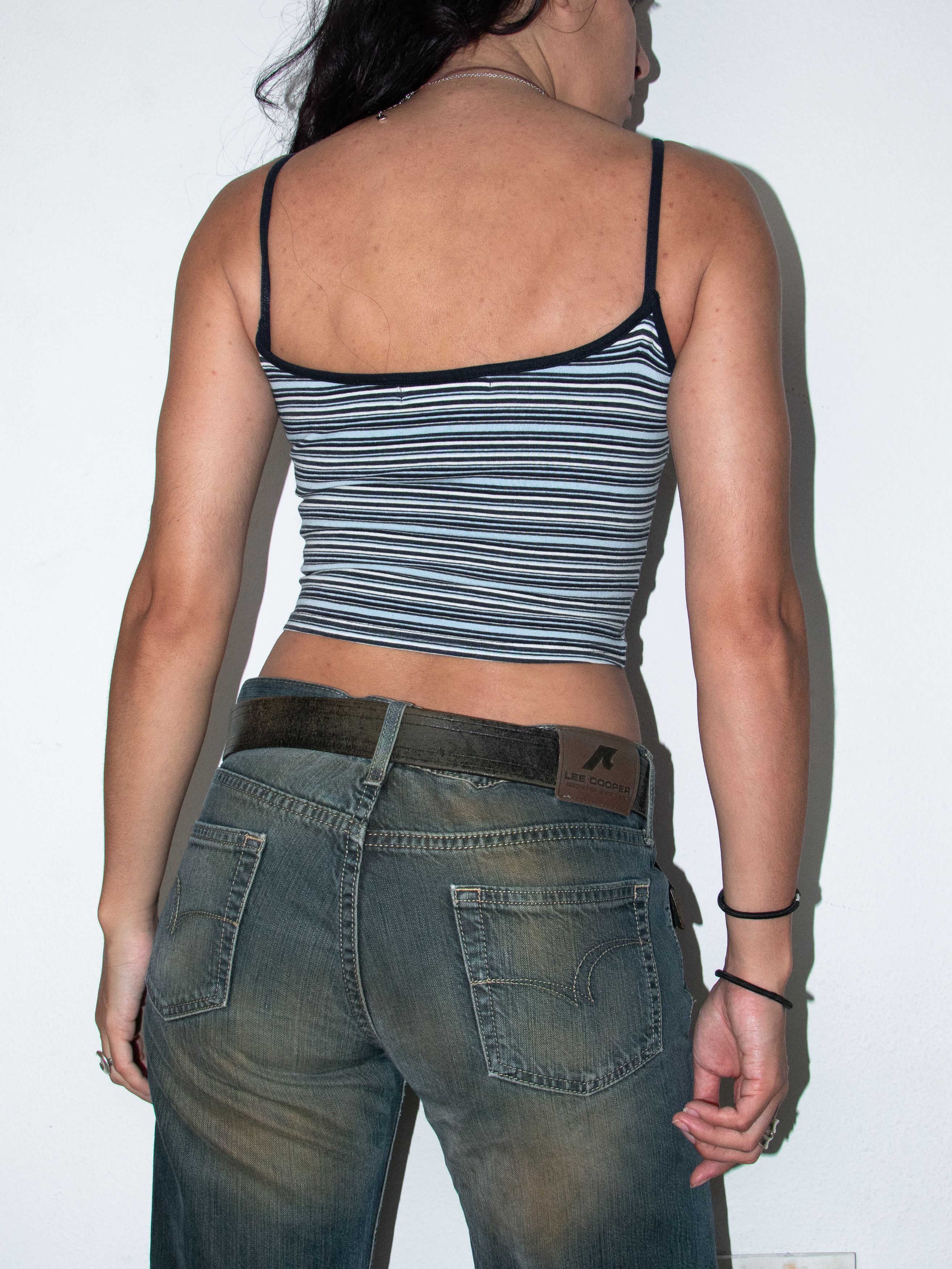 Vintage Vintage Y2K Geometric Stripes Tank Top with Spaghetti Straps Size XS / US 0-2 / IT 36-38 - 2 Thumbnail